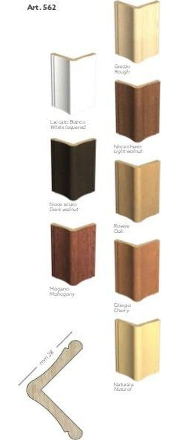 Paraspigolo profilo angolare Salvangoli ad Elle in Legno massiccio Ducale 28x28 (prezzo al metro) - 2