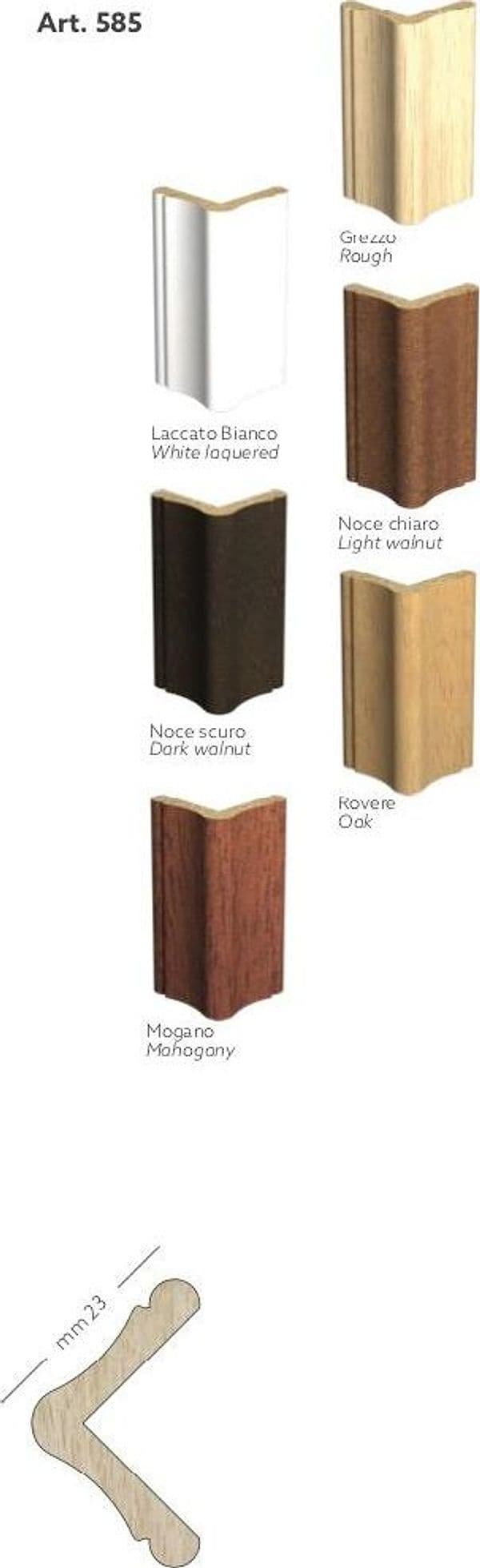 120ML Paraspigolo profilo angolare Salvangoli ad Elle Legno AYOUS Ducale 23x23 - 3