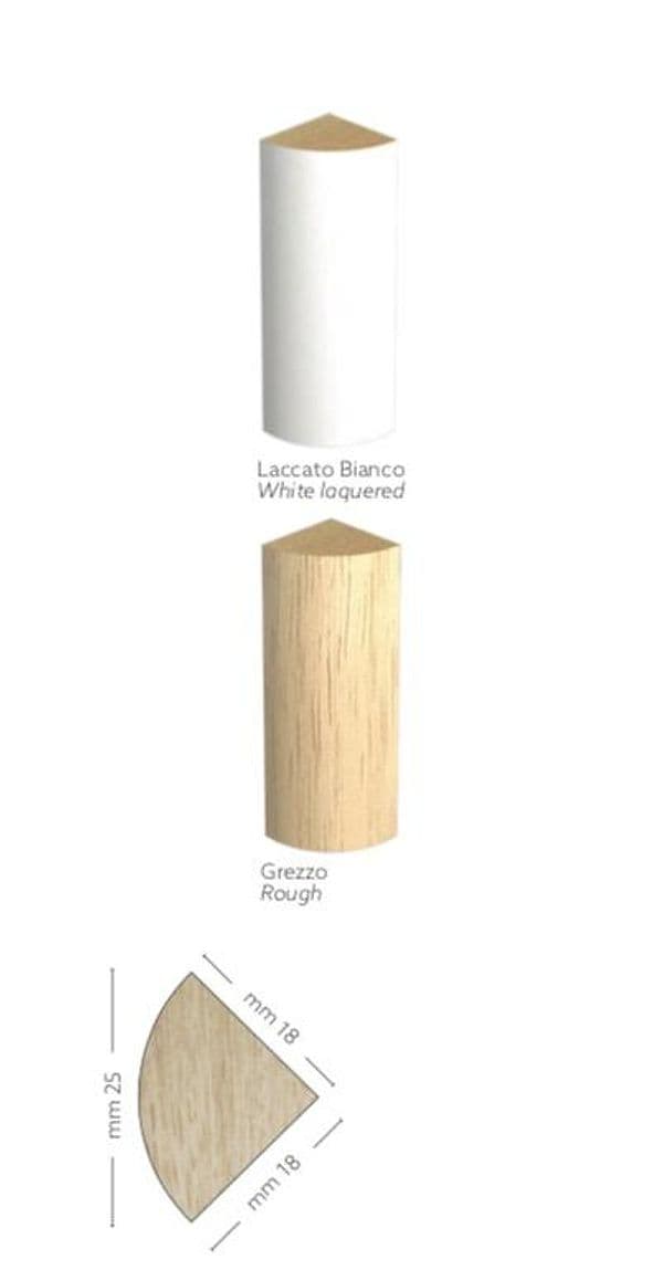 120ML BASOLINO levangoli angolo interno GRANDE legno massello di Ayous 18x18x26 - 3