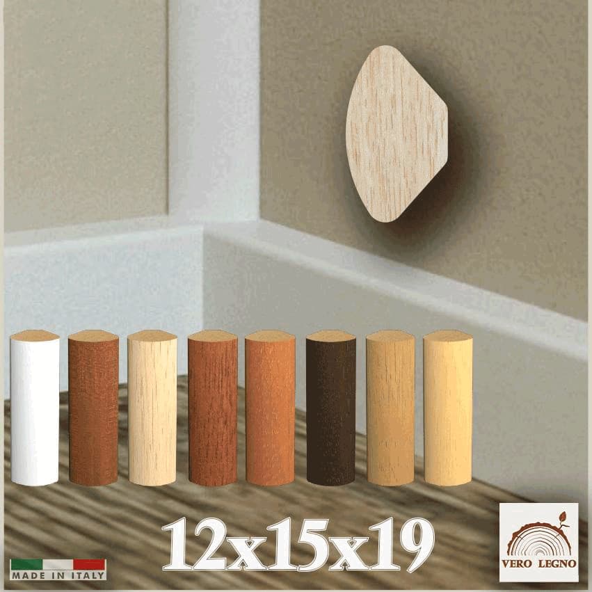120ML BASOLINO angolo interno quarto di tondo in legno massello Ayous 12x15x19