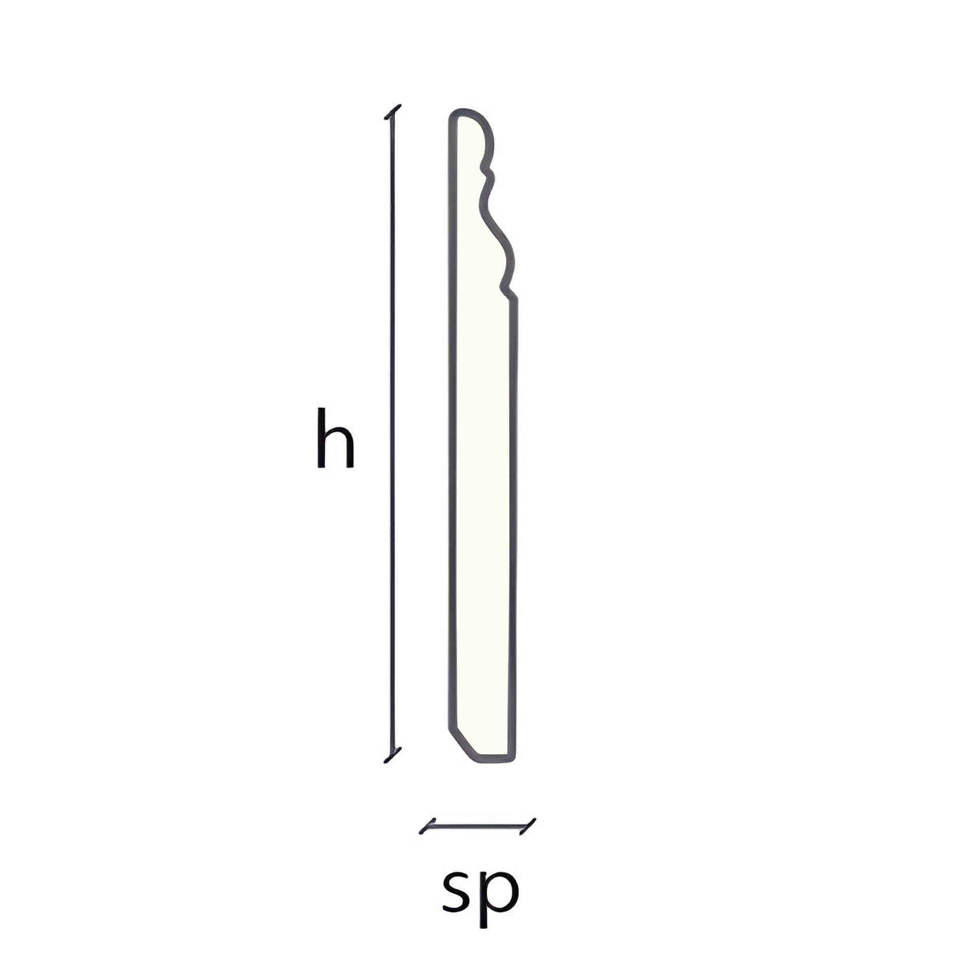 96ML Battiscopa Gran Ducale Fibra di Legno H120/140/180 LACCATO bianco, grezzo o ral 9010 - 8