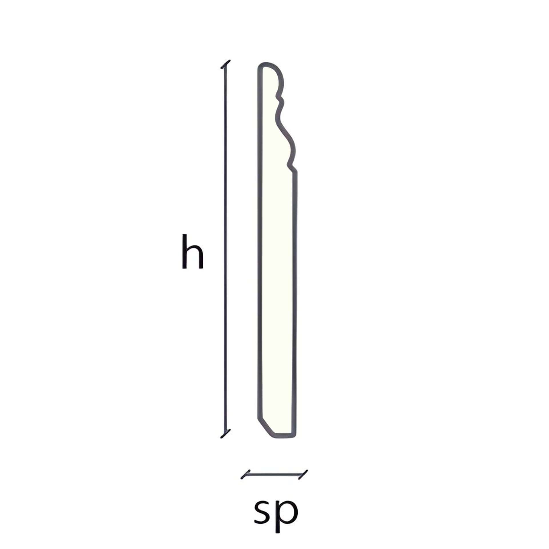96ML Battiscopa Gran Ducale Fibra di Legno H120/140/180 LACCATO bianco, grezzo o ral 9010 - 4