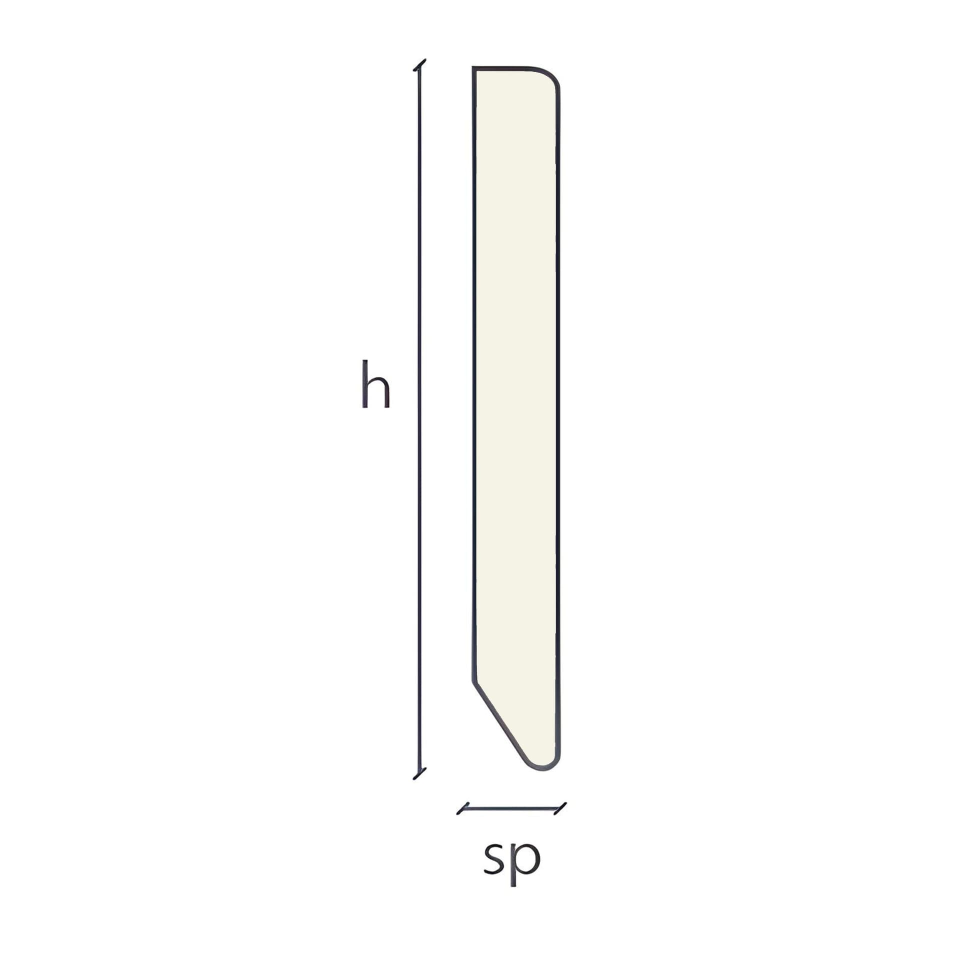 96ML Battiscopa in legno Impiallacciato Squadrato dritto 80x10-13mm tutte le essenze - 6
