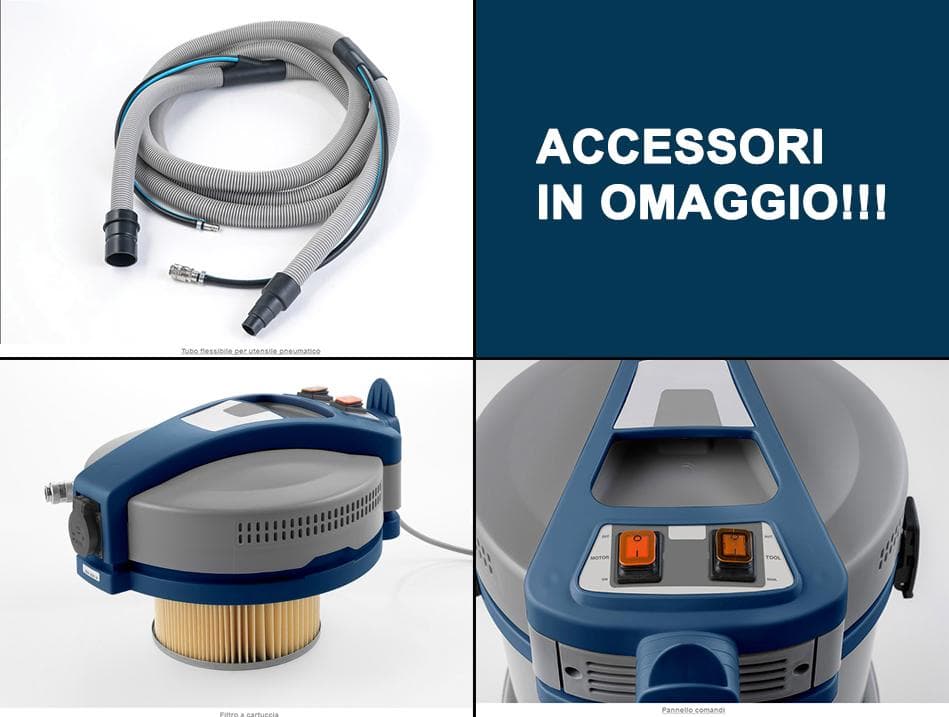 BIDONE 50L ASPIRATORE 1450W CON PRESA ELETTROUTENSILI E UTENSILI PNEUMATICI - 2