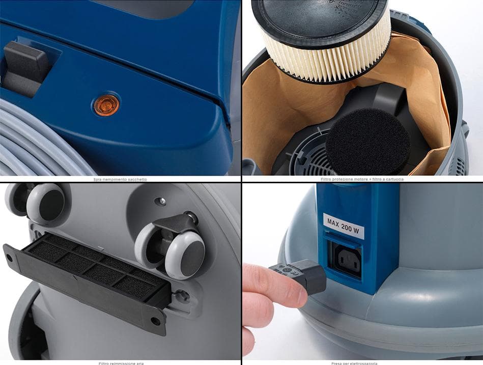 ASPIRAPOLVERE WIRBEL POWER D 12 HE 650W PROFESSIONALE CON ACCESSORI IN OMAGGIO - 4