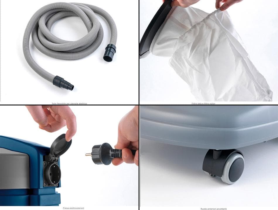 ASPIRATORE SOLIDI - LIQUIDI "POWER T WD 22 P EL" 1250W CON PRESA ELETTROUTENSILI - 3