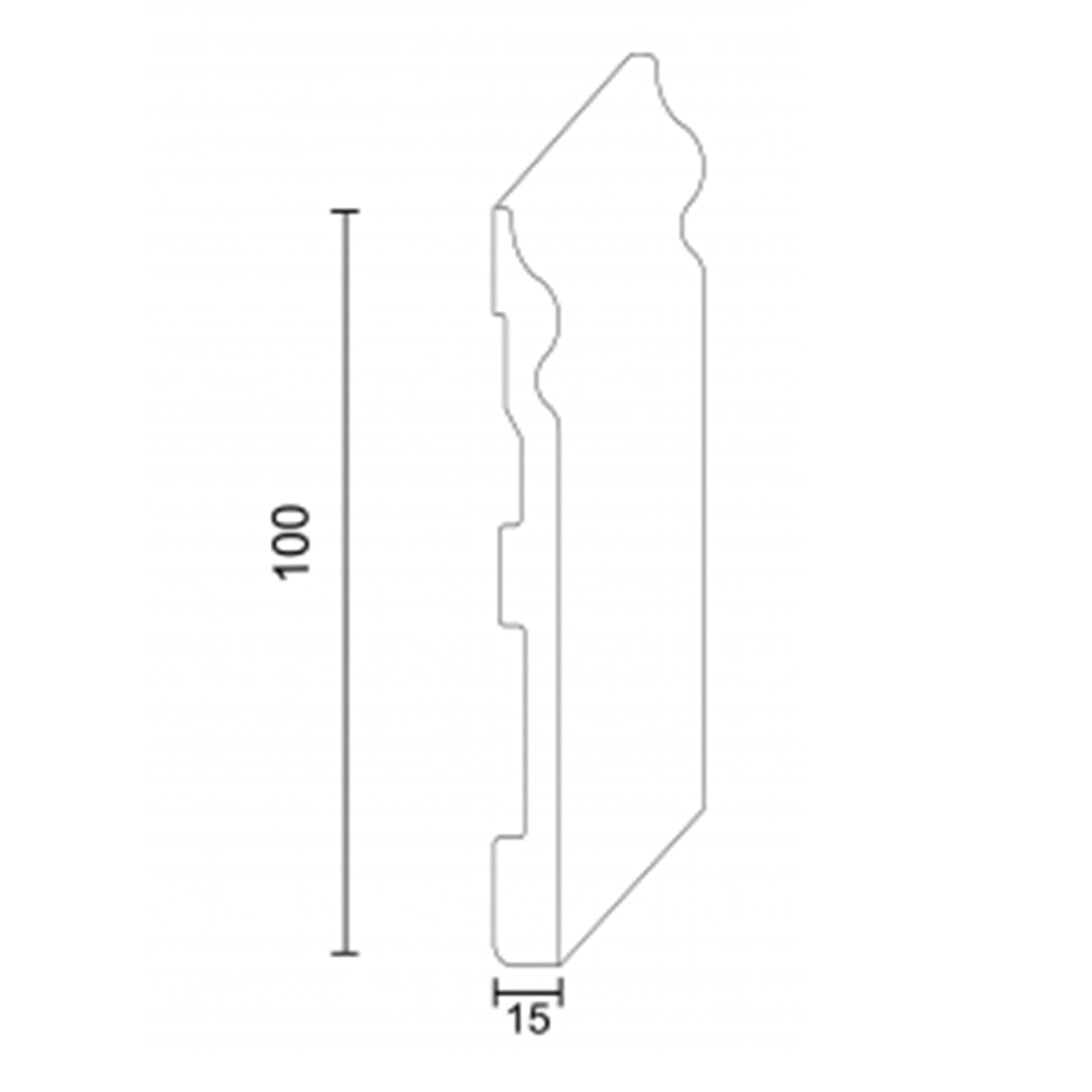 40-80 ml di Battiscopa in Duropolimero Polistrutturato Ducale 100x15mm - 2