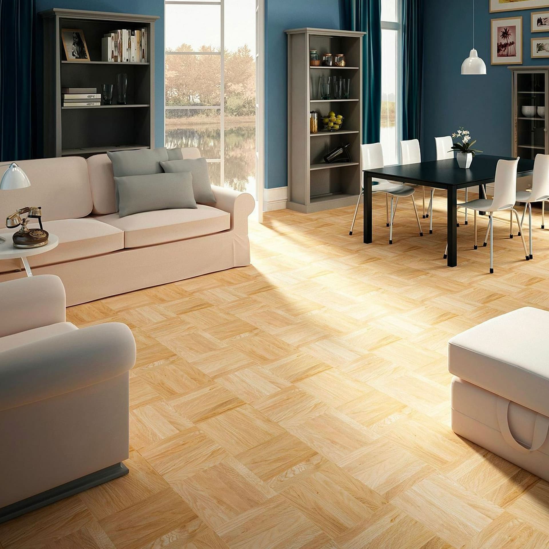Pacco da 4,92mq di Parquet tradizionale massello  Quadrotte a mosaico grezze ROVERE 160x160x8mm  € 39.99/Mq - 2