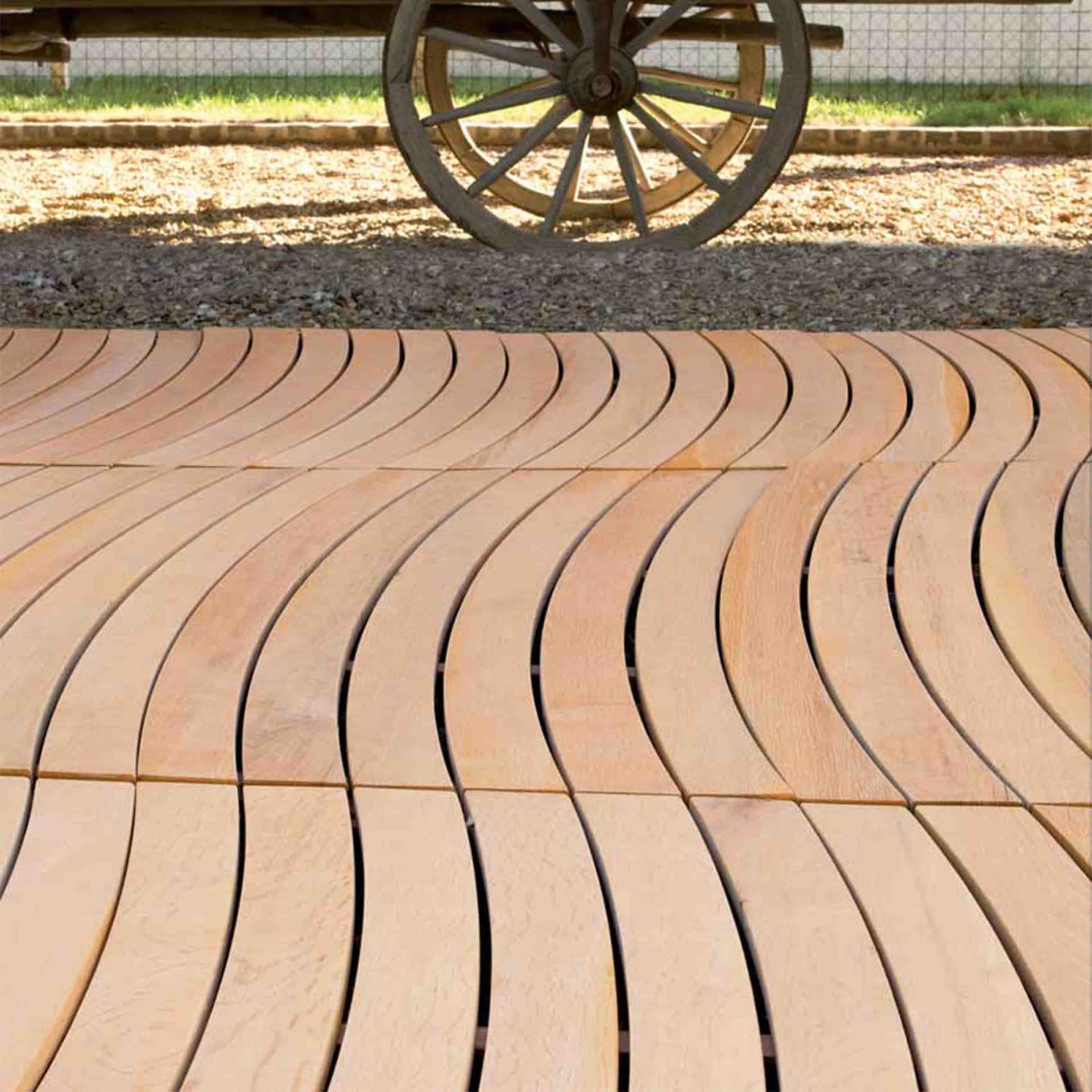 STOCK - 49.90mq - Decking ONDA RIVA in massello di Turkey Oak, moduli inclusa sottostruttura e trattamento - 5