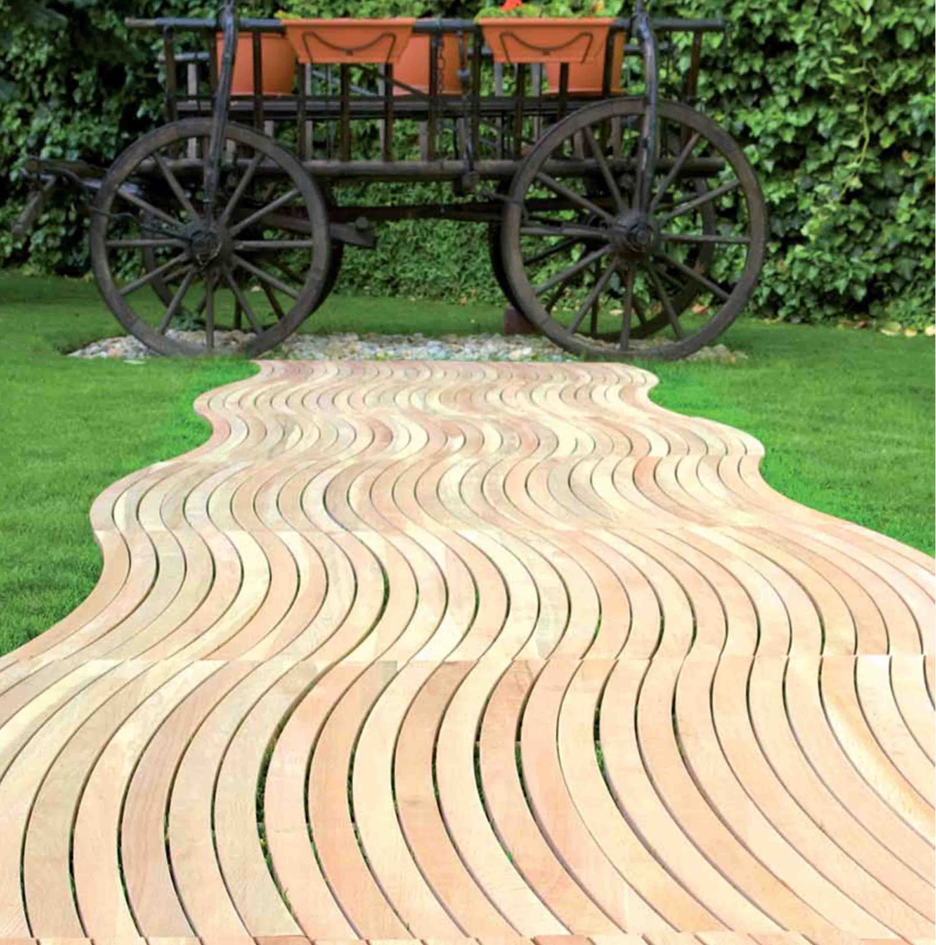 STOCK - 49.90mq - Decking ONDA RIVA in massello di Turkey Oak, moduli inclusa sottostruttura e trattamento - 6