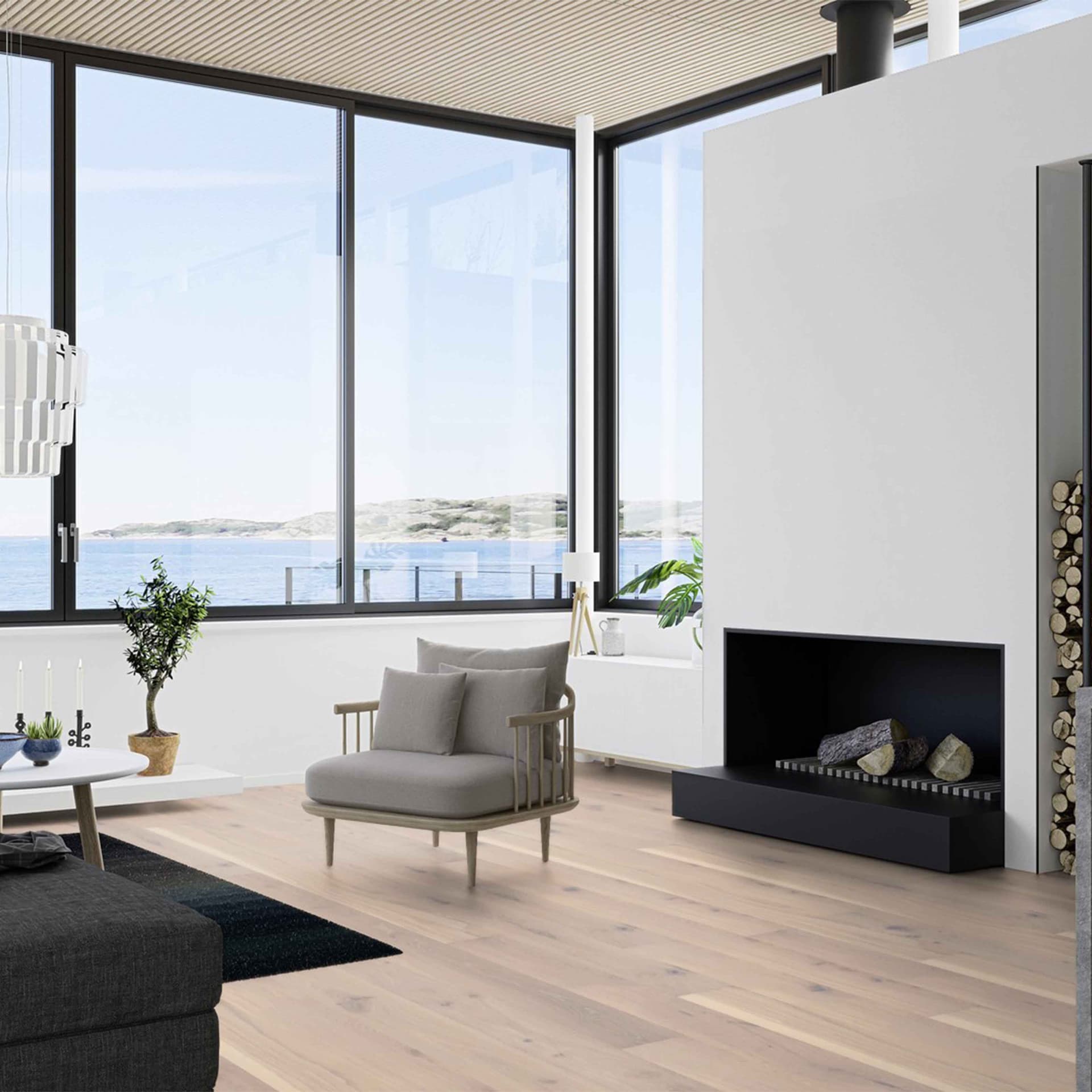 Parquet Prefinito Maxilistone Rovere Espressivo PALE WHITE 138x14x2200 Click - 4