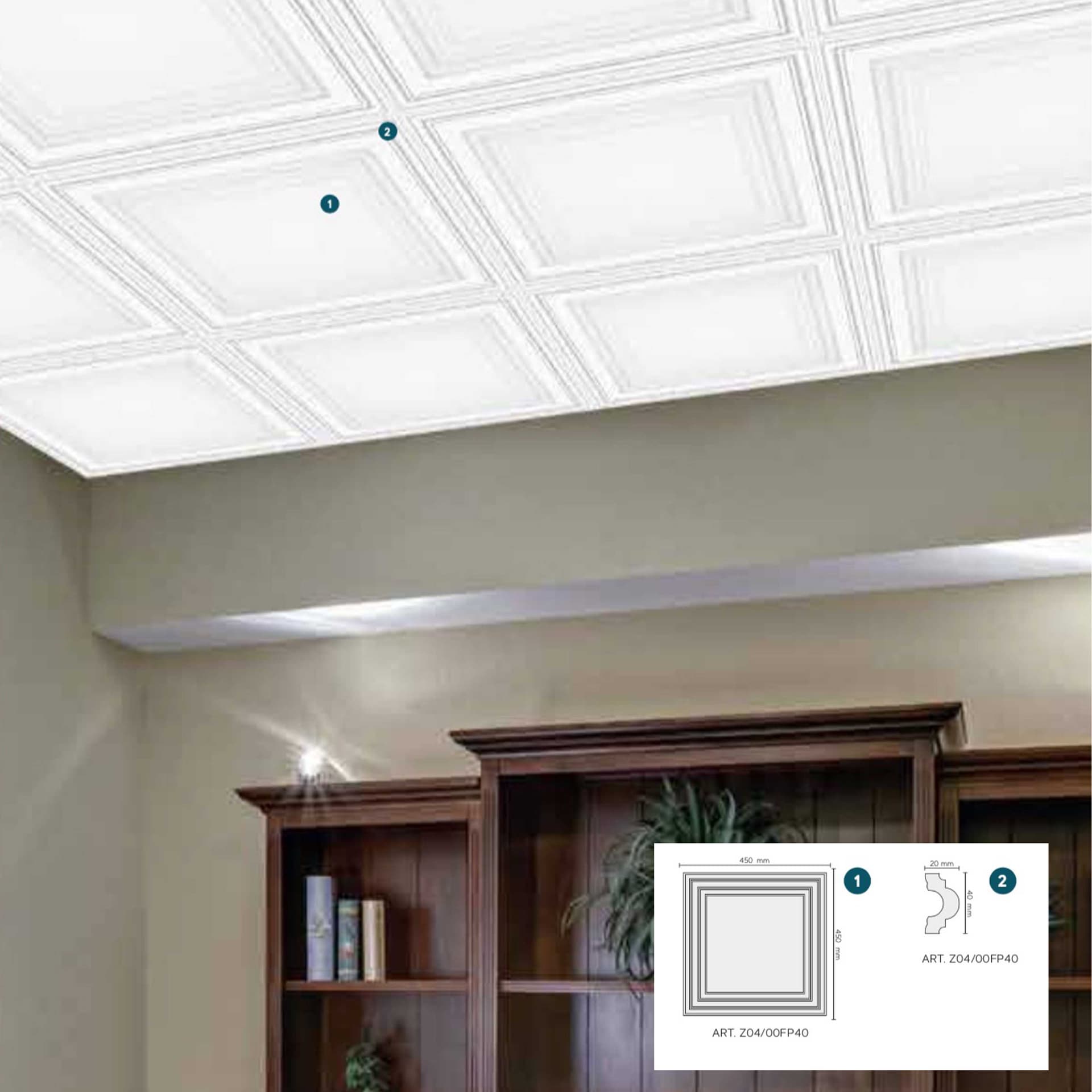 Pannello e accessori per Boiserie cassettoni in Polistrutturato - Duropolimero + soluzioni, idee e progetti. - 3