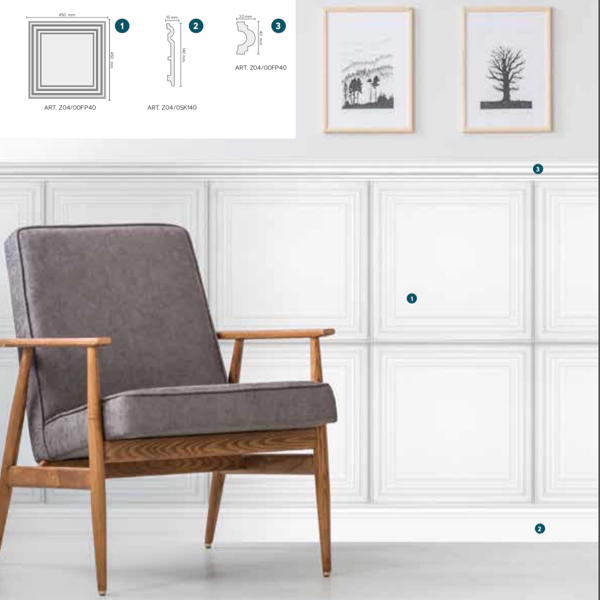 Pannello e accessori per Boiserie cassettoni in Polistrutturato - Duropolimero + soluzioni, idee e progetti. - 4