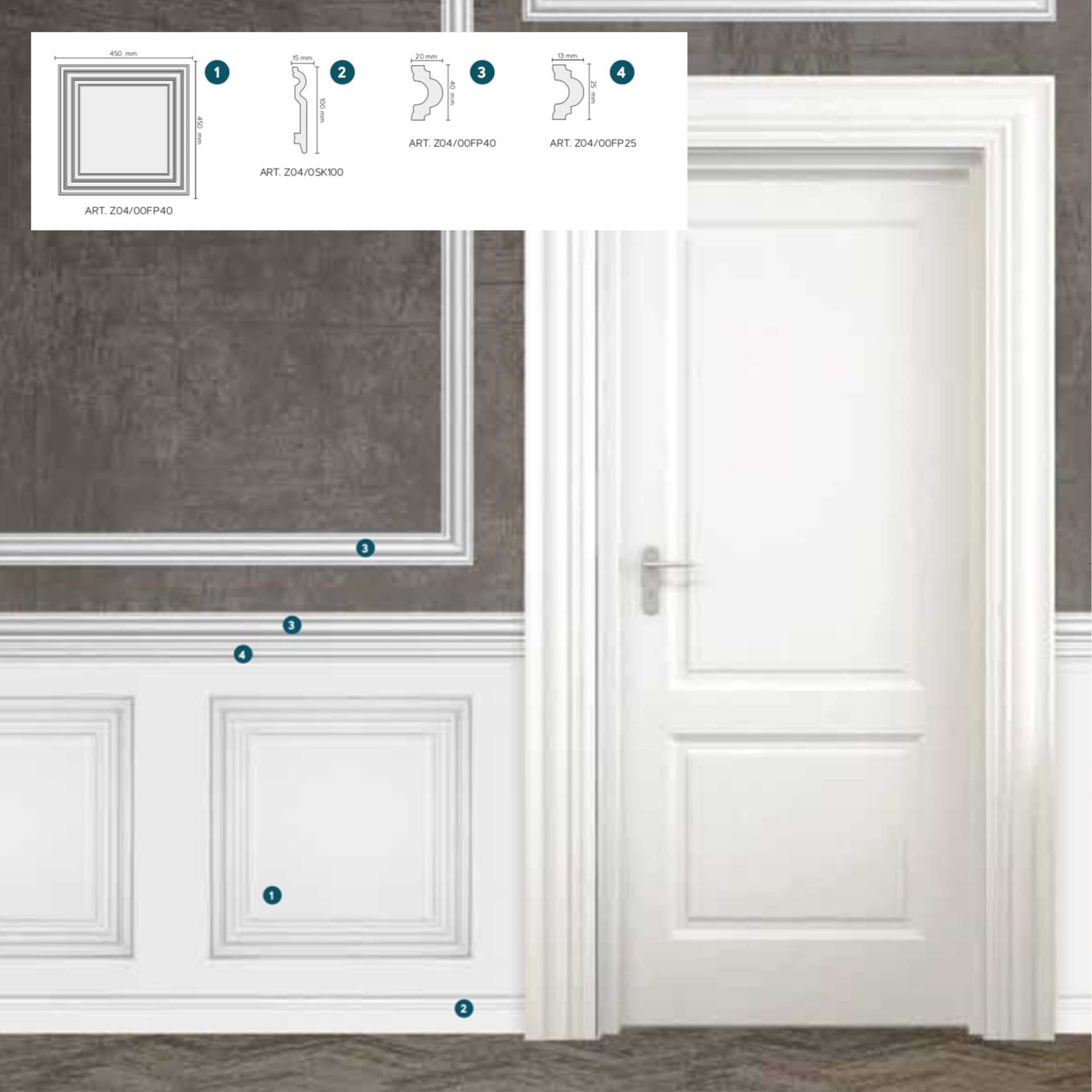 Pannello e accessori per Boiserie cassettoni in Polistrutturato - Duropolimero + soluzioni, idee e progetti. - 7