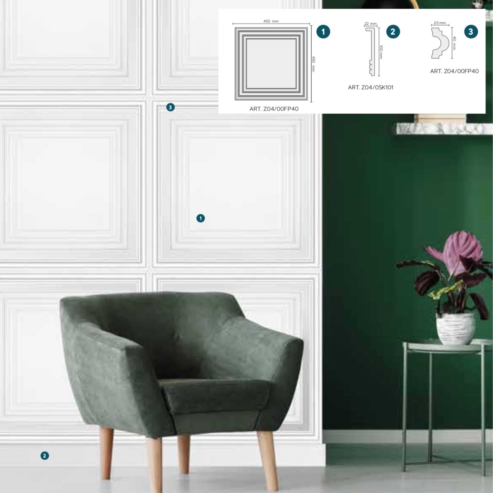 Pannello e accessori per Boiserie cassettoni in Polistrutturato - Duropolimero + soluzioni, idee e progetti. - 8
