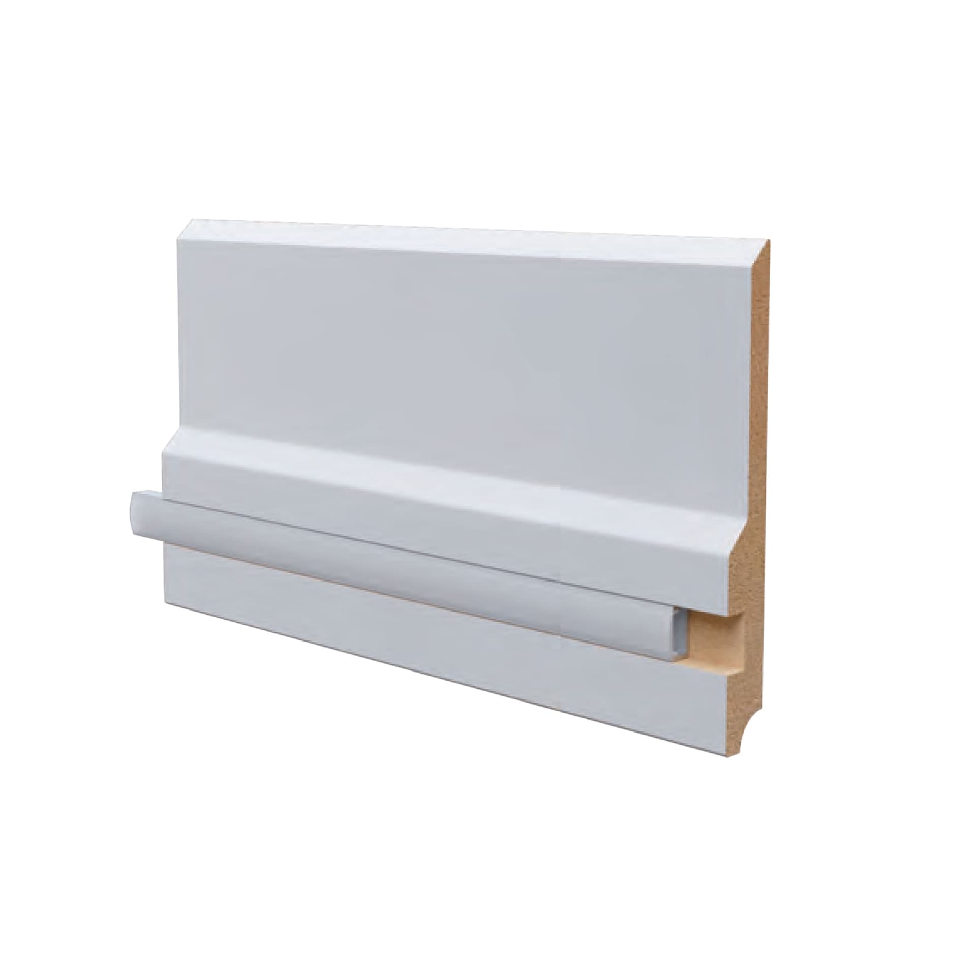 20ML o multipli di BATTISCOPA LED in legno MASSELLO mod. SKYLINE 150x18 + portaled Alluminio - 7
