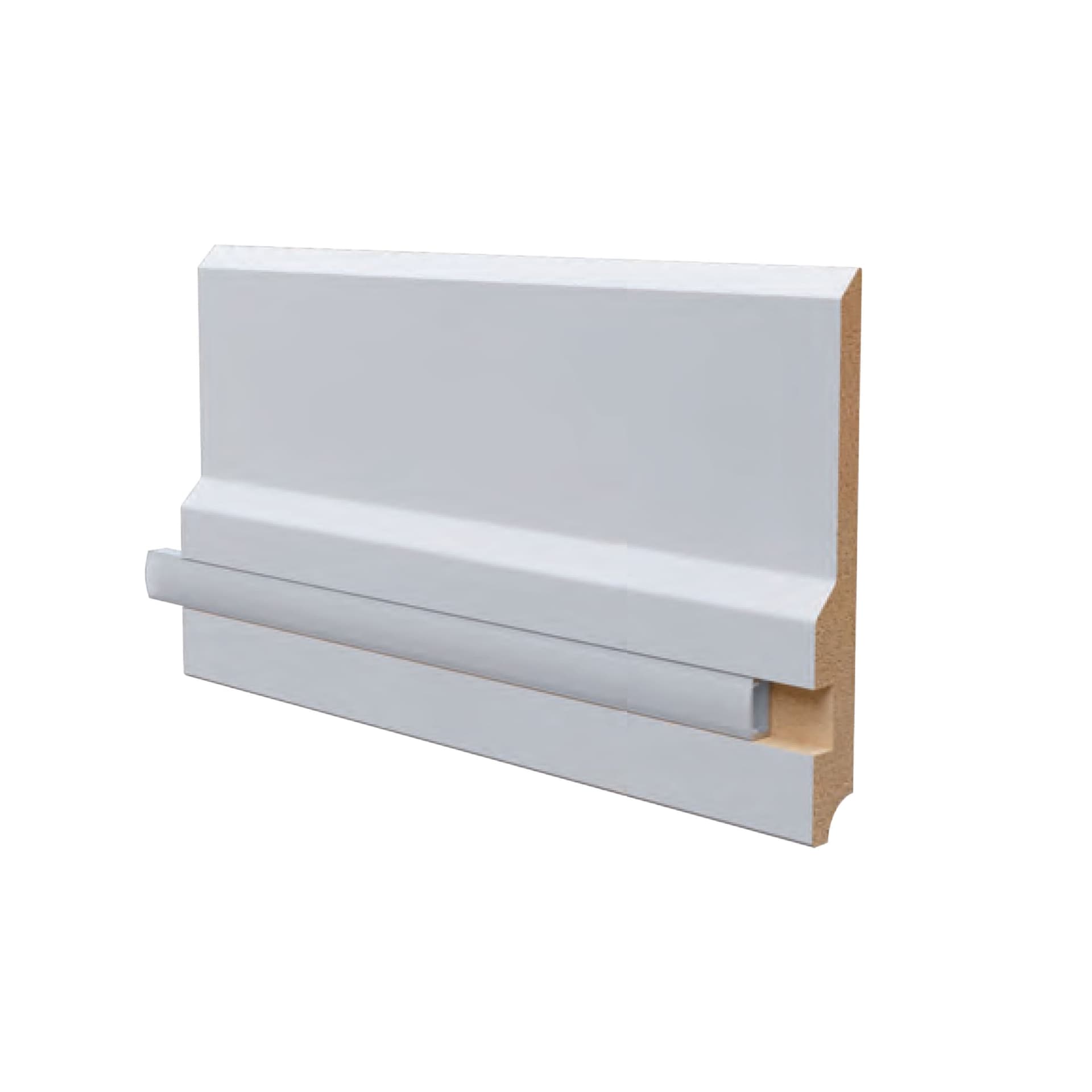20ML o multipli di BATTISCOPA LED in legno MASSELLO mod. SKYLINE 150x18 + portaled Alluminio - 4