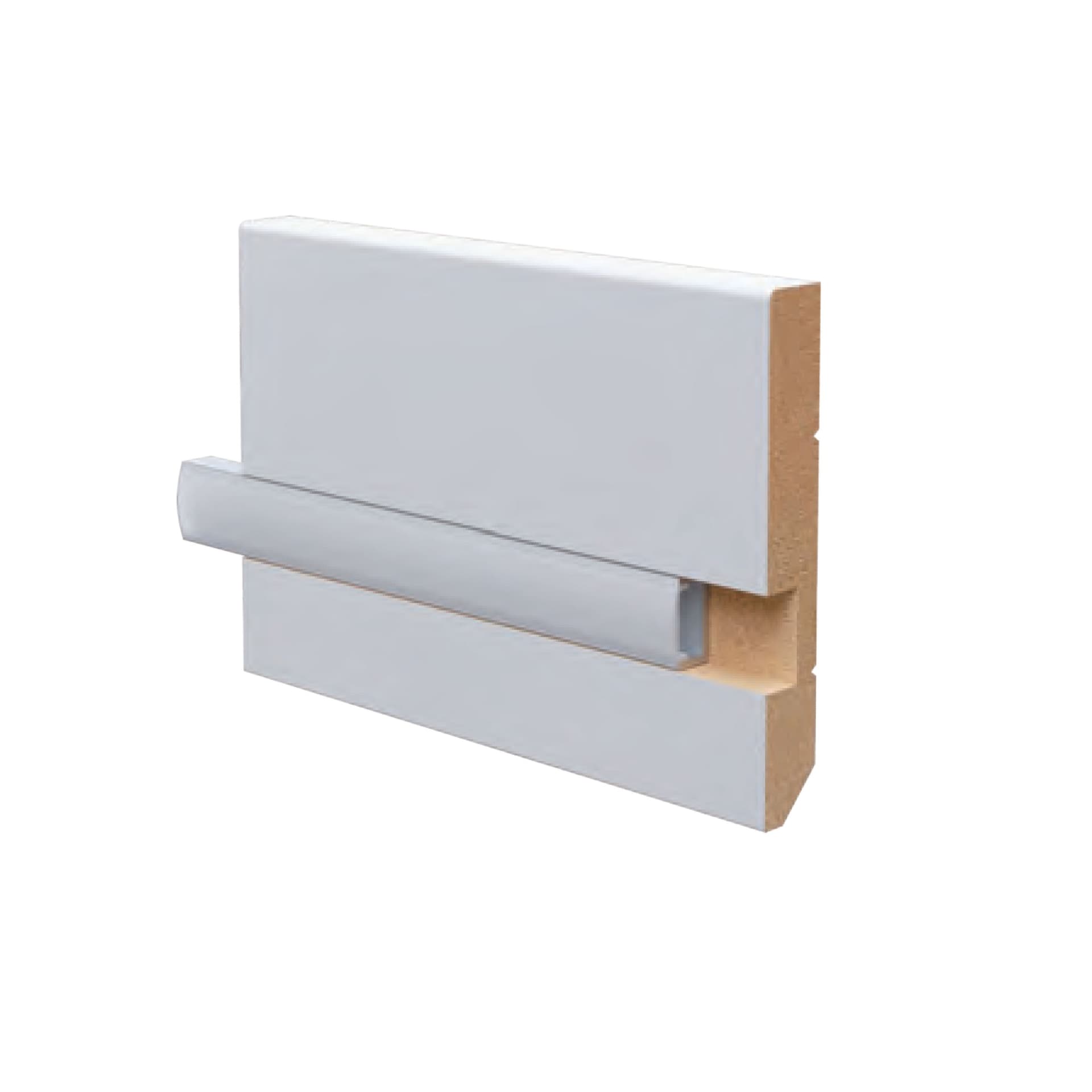 28ML o multipli di BATTISCOPA LED squadrato in legno MASSELLO 95x14 + portaled Alluminio - 7