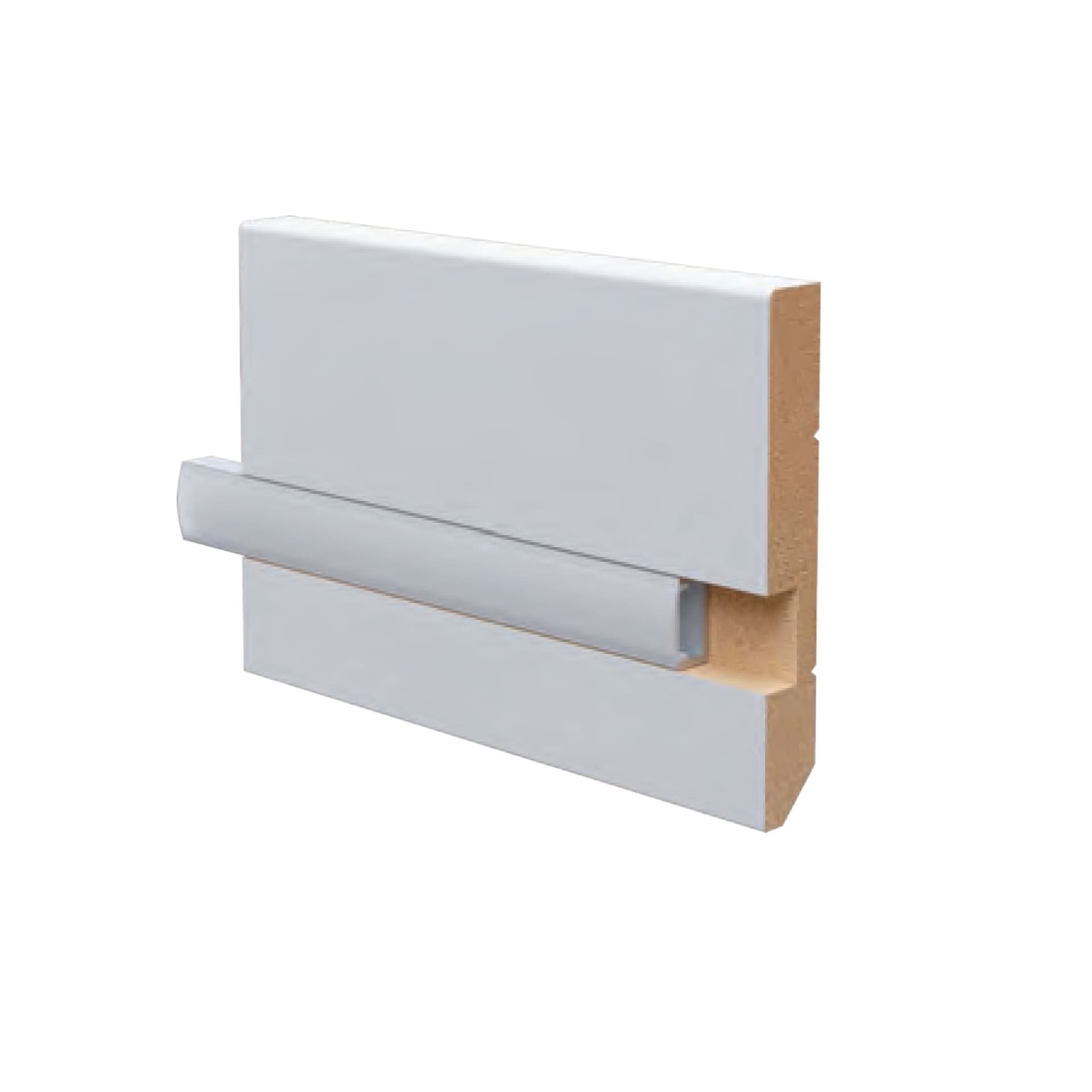 28ML o multipli di BATTISCOPA LED squadrato in legno MASSELLO 95x14 + portaled Alluminio - 3