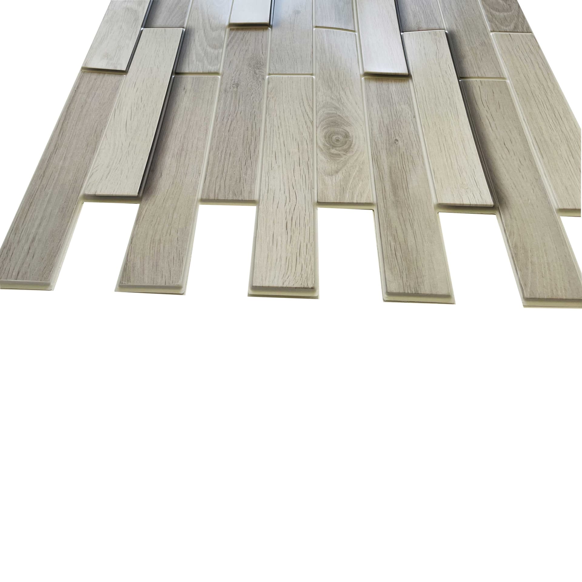 Pannelli 3D Rivestimento a parete in PVC effetto ROVERE SBIANCATO Realistici e isolanti. - 4