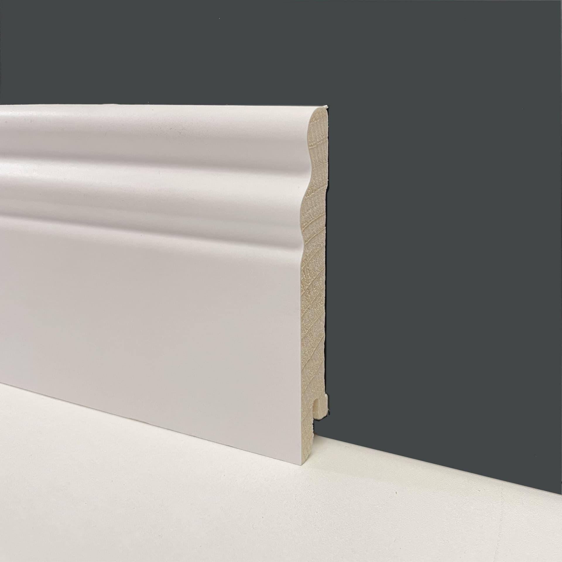 BATTISCOPA ZOCCOLINO DUCALE  in legno massiccio - massello 95X15 BIANCO (prezzo al metro) - 2