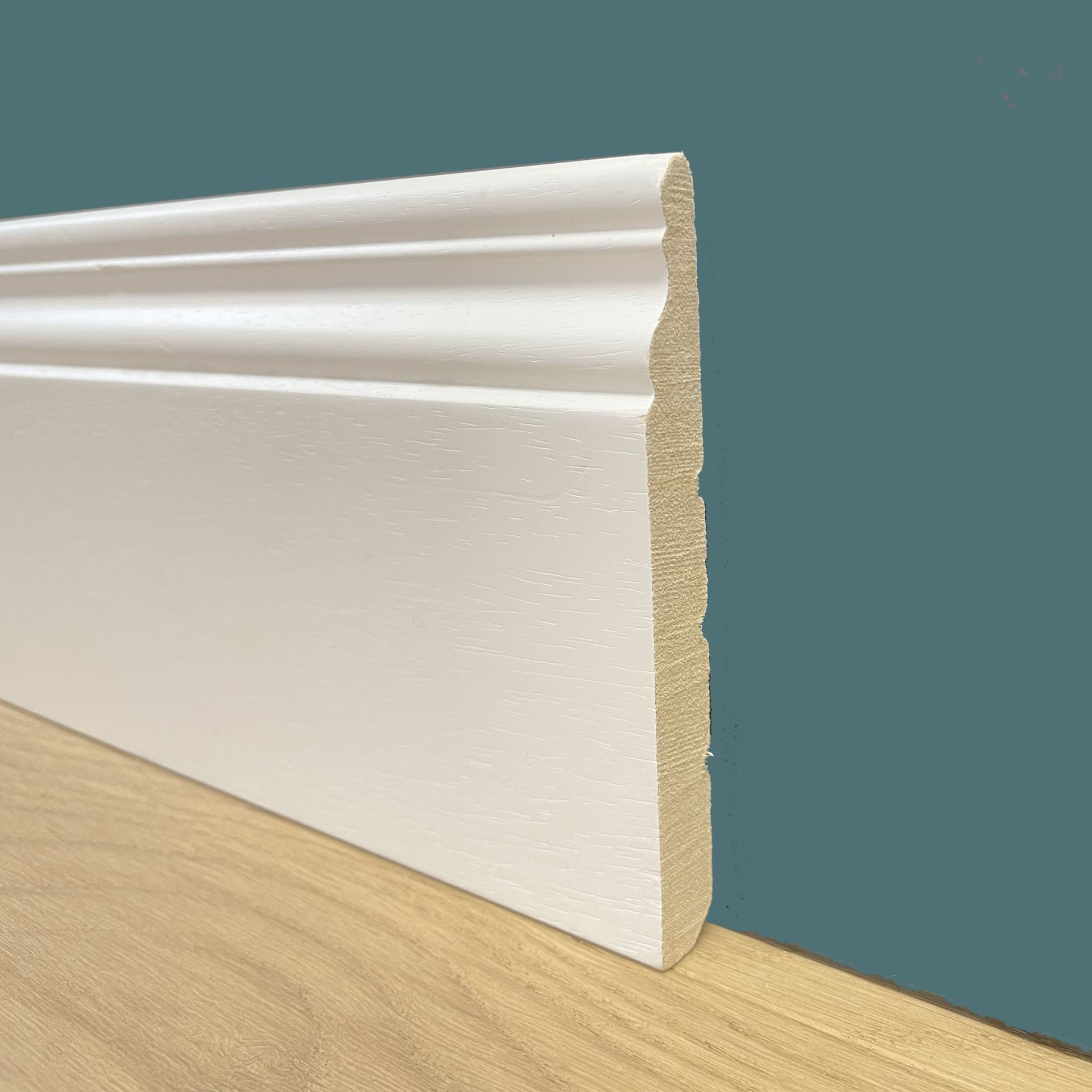 96ML di BATTISCOPA in legno MASSELLO ZOCCOLINO DUCALE bianco 120X13 - 2