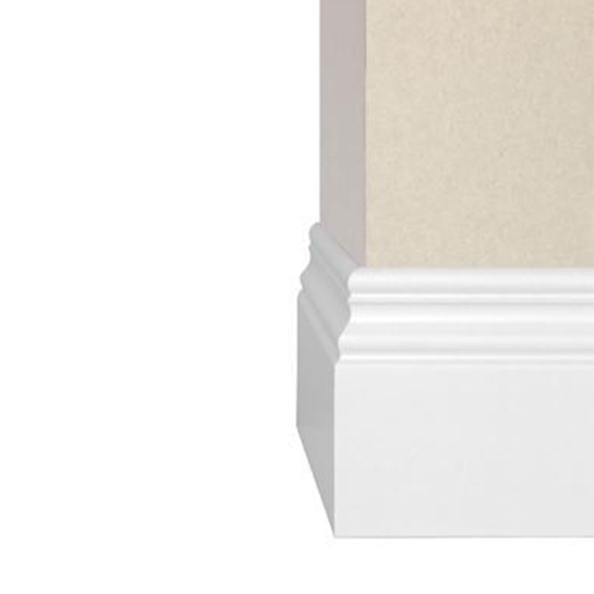 96ML di BATTISCOPA in legno DUCALE 140X13 ZOCCOLINO MASSELLO ALTO bianco - 3