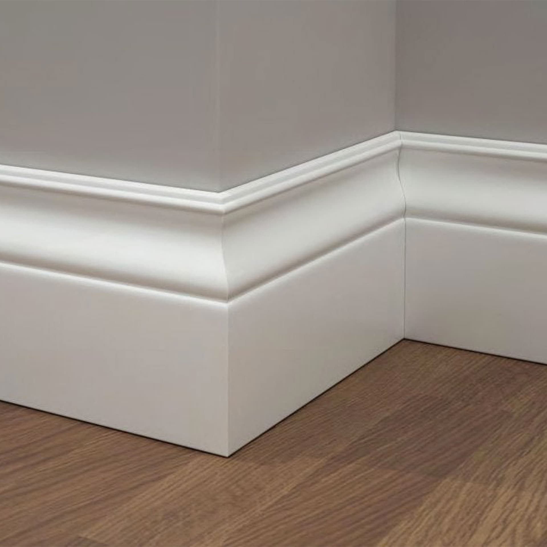 BATTISCOPA Zoccolino legno MASSELLO classico LUIGI XIV 120X13 Laccato Bianco (prezzo al metro) - 2