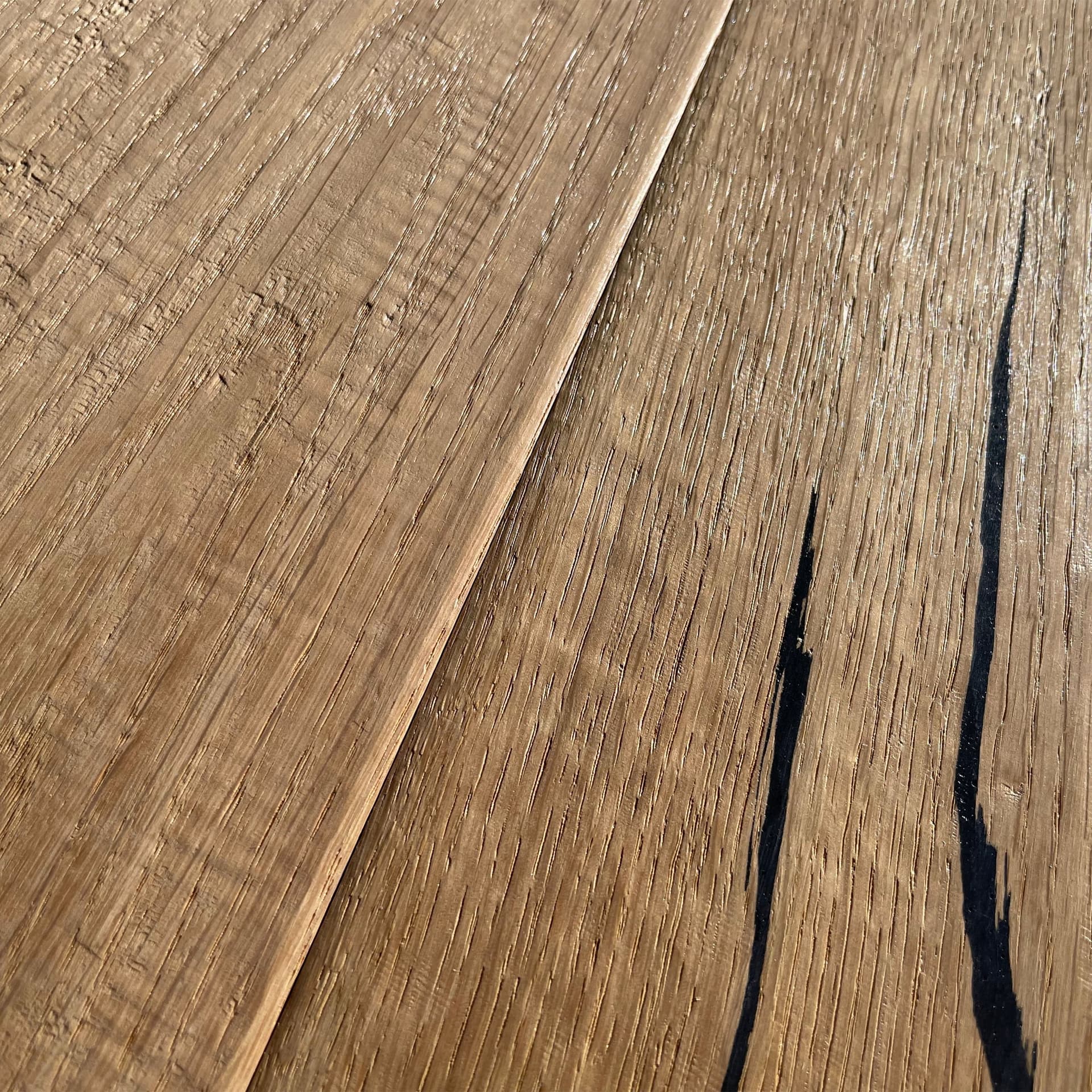 Maxilistone parquet "I MANUFATTI" quercia BIANCA Olio/Cera 12x158x600/1830 piallata e bisellata a mano - 2