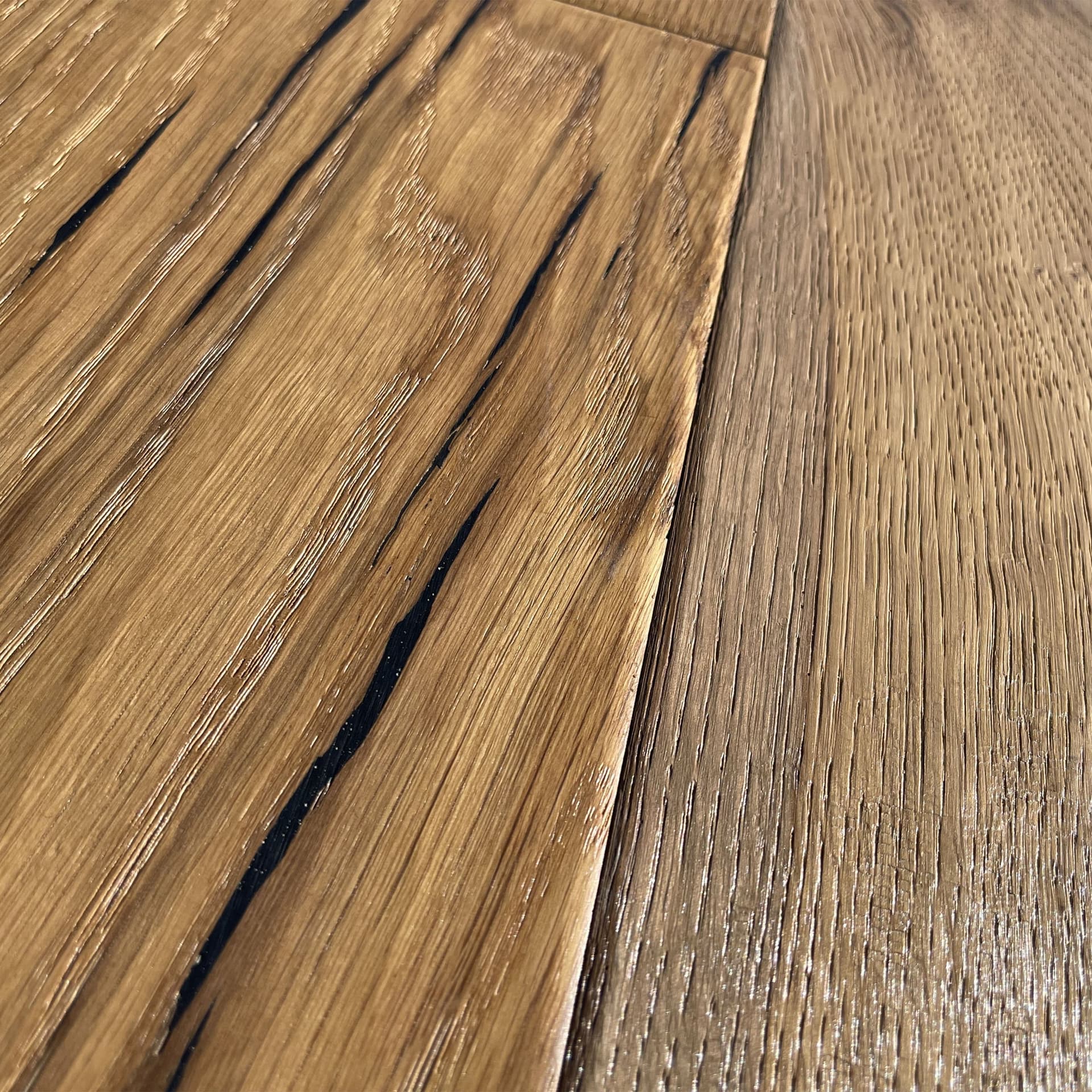 Maxilistone parquet "I MANUFATTI" quercia TERRA Olio/Cera 12x158x600/1830 piallata e bisellata a mano - 4