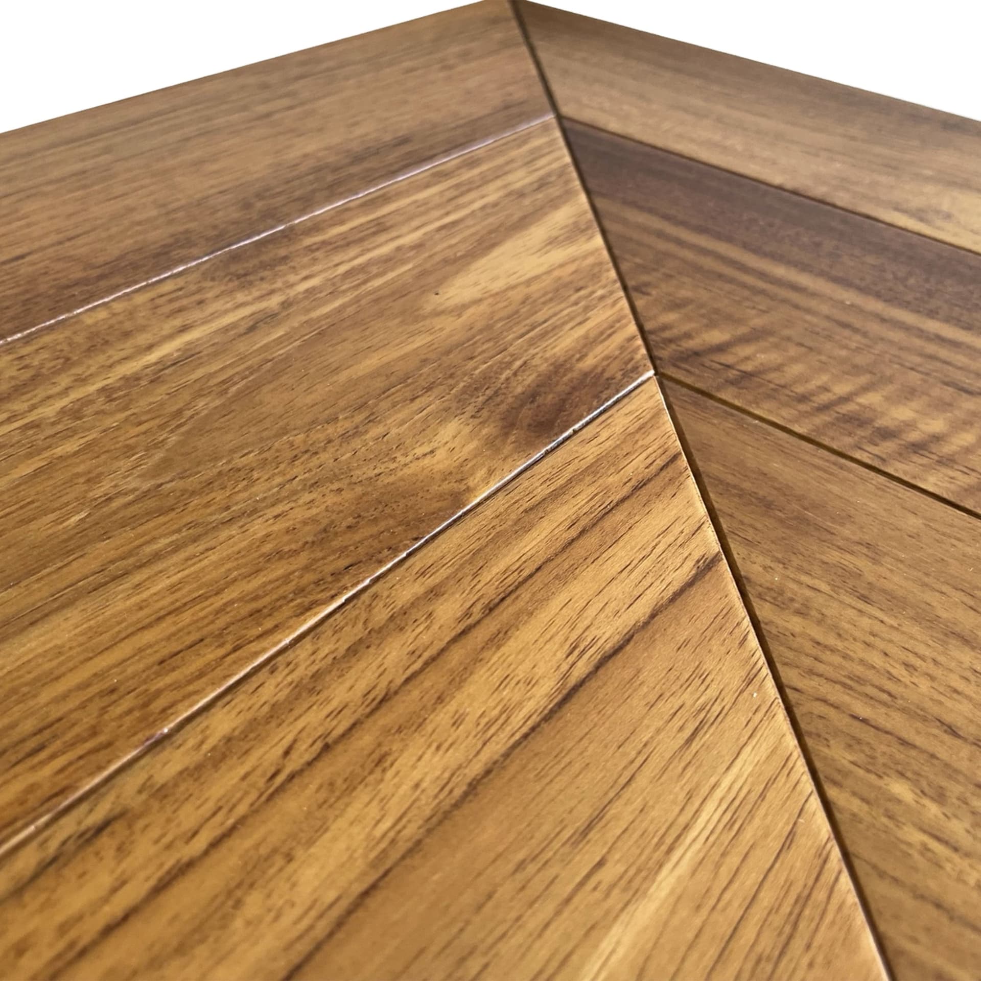 Parquet prefinito massiccio Teak Asia prima scelta Spina Francese (Chevron) vernice eco Satinata 10x95x515 - 2