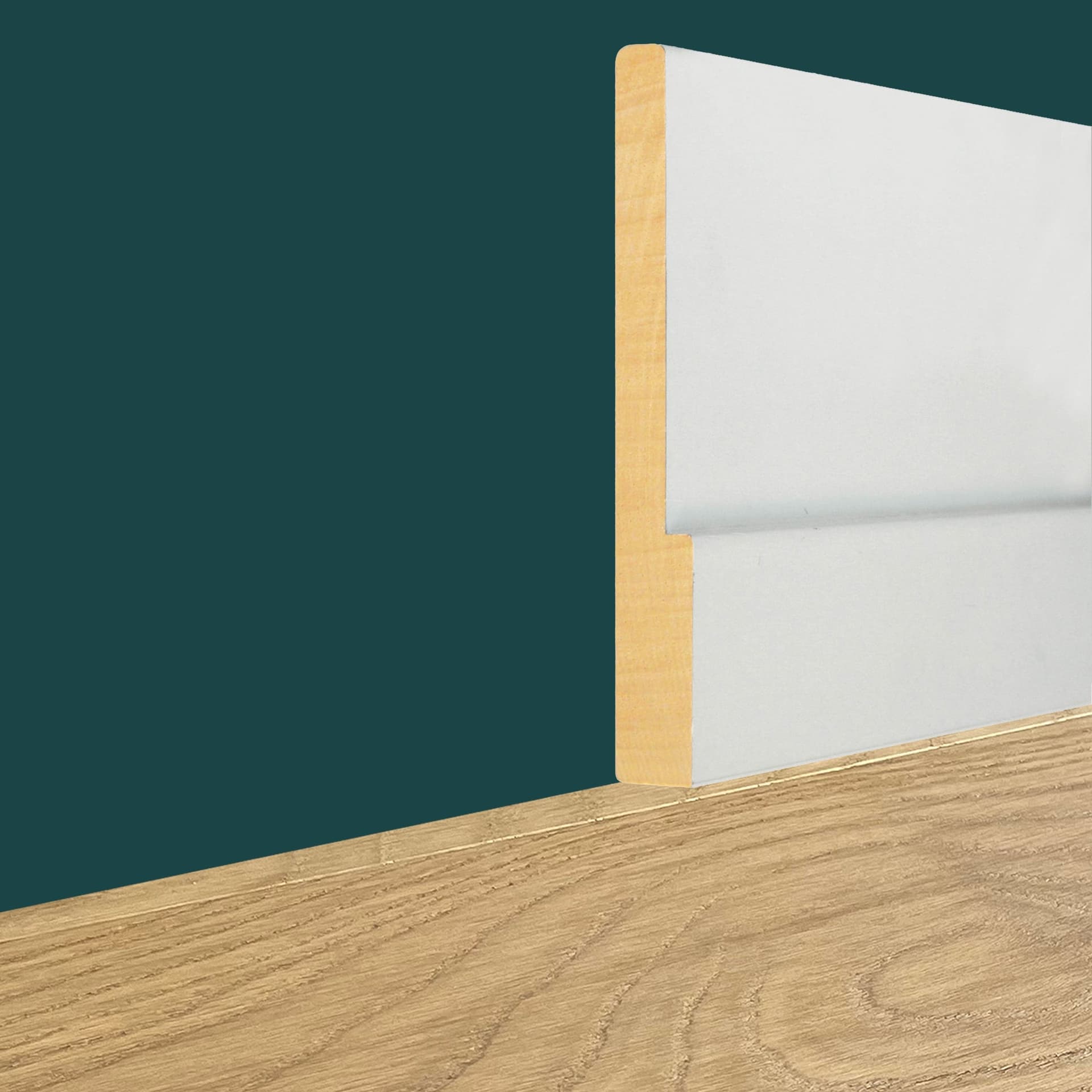 Battiscopa in LEGNO MASSELLO moderno CESAR 120X15mm laccato bianco o grezzo (prezzo al metro) - 2