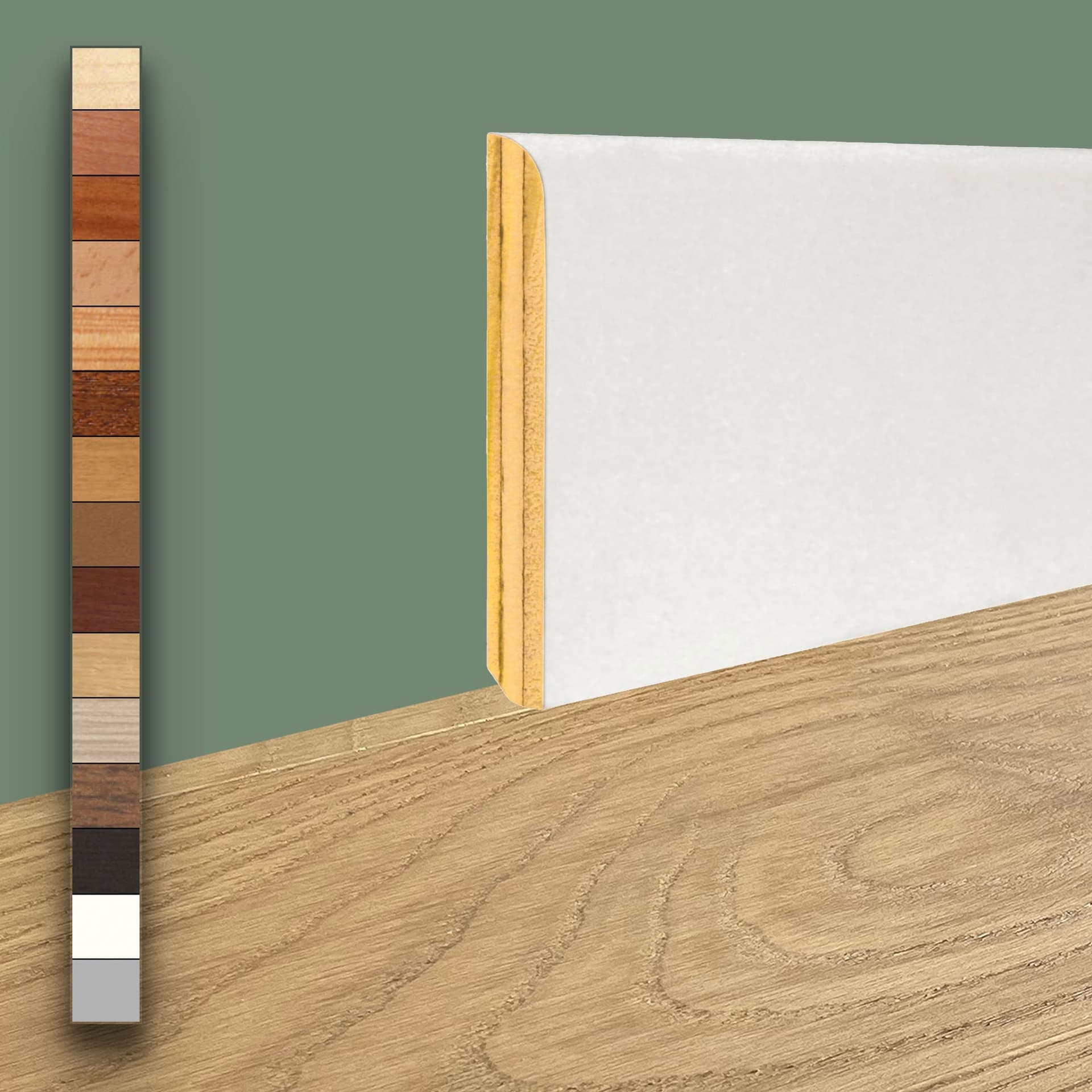 Battiscopa BC in Legno Multistrato rivestito vari decori 70x10mm (incl. ral 9016 e alluminio) (prezzo al metro) - 2