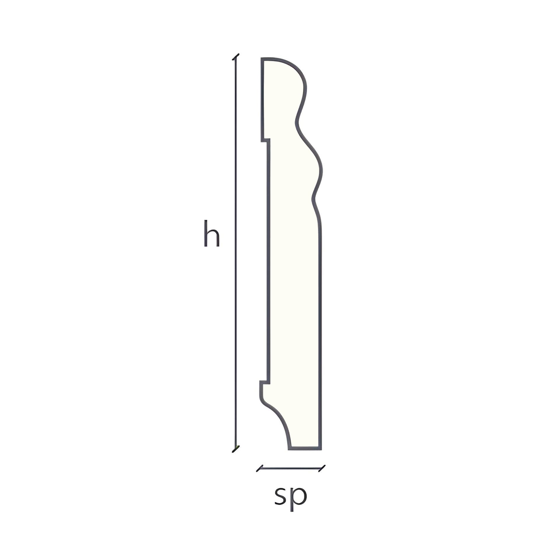 battiscopa DUCALE in Legno massello 100x15 impiallacciato in essenza o bianchi RAL (prezzo al metro) - 15