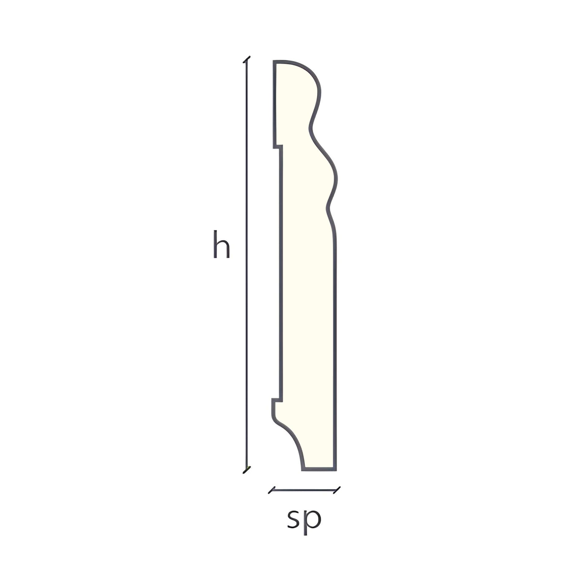 battiscopa DUCALE in Legno massello 100x15 impiallacciato in essenza o bianchi RAL (prezzo al metro) - 14