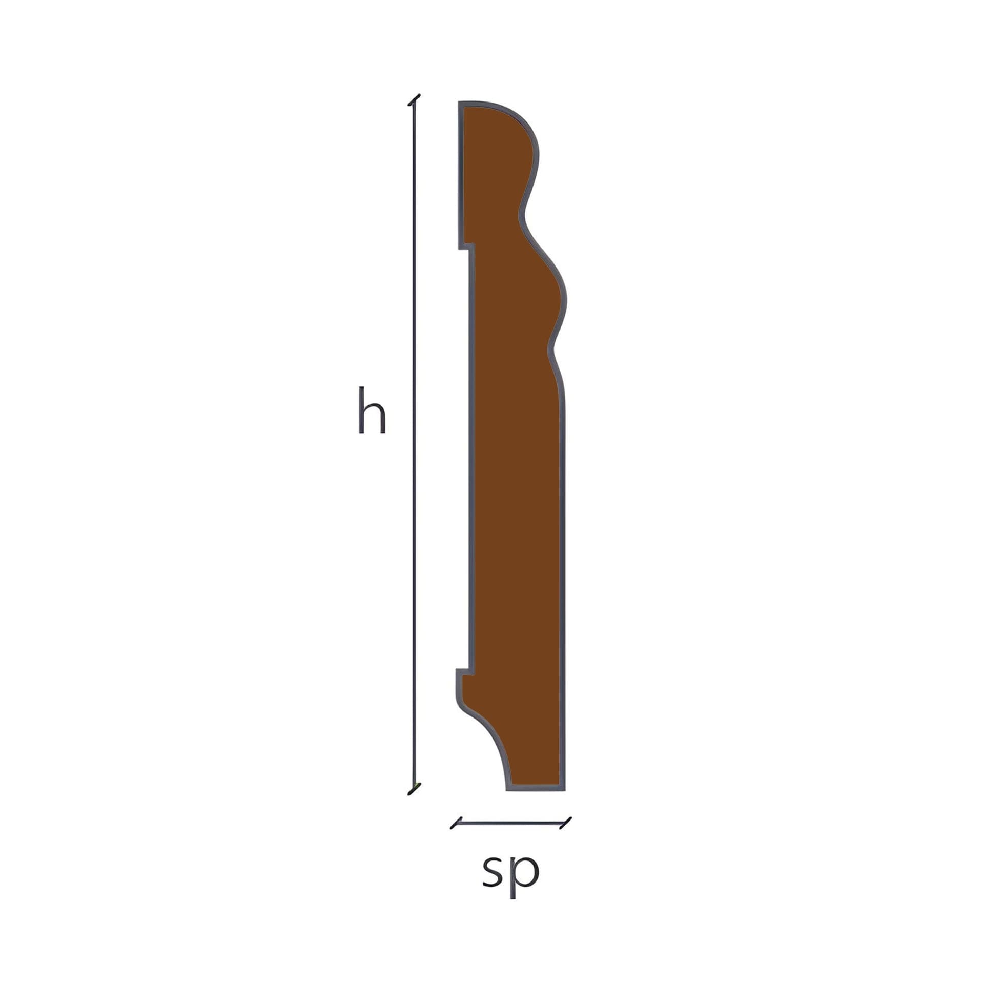 battiscopa DUCALE in Legno massello 100x15 impiallacciato in essenza o bianchi RAL (prezzo al metro) - 11