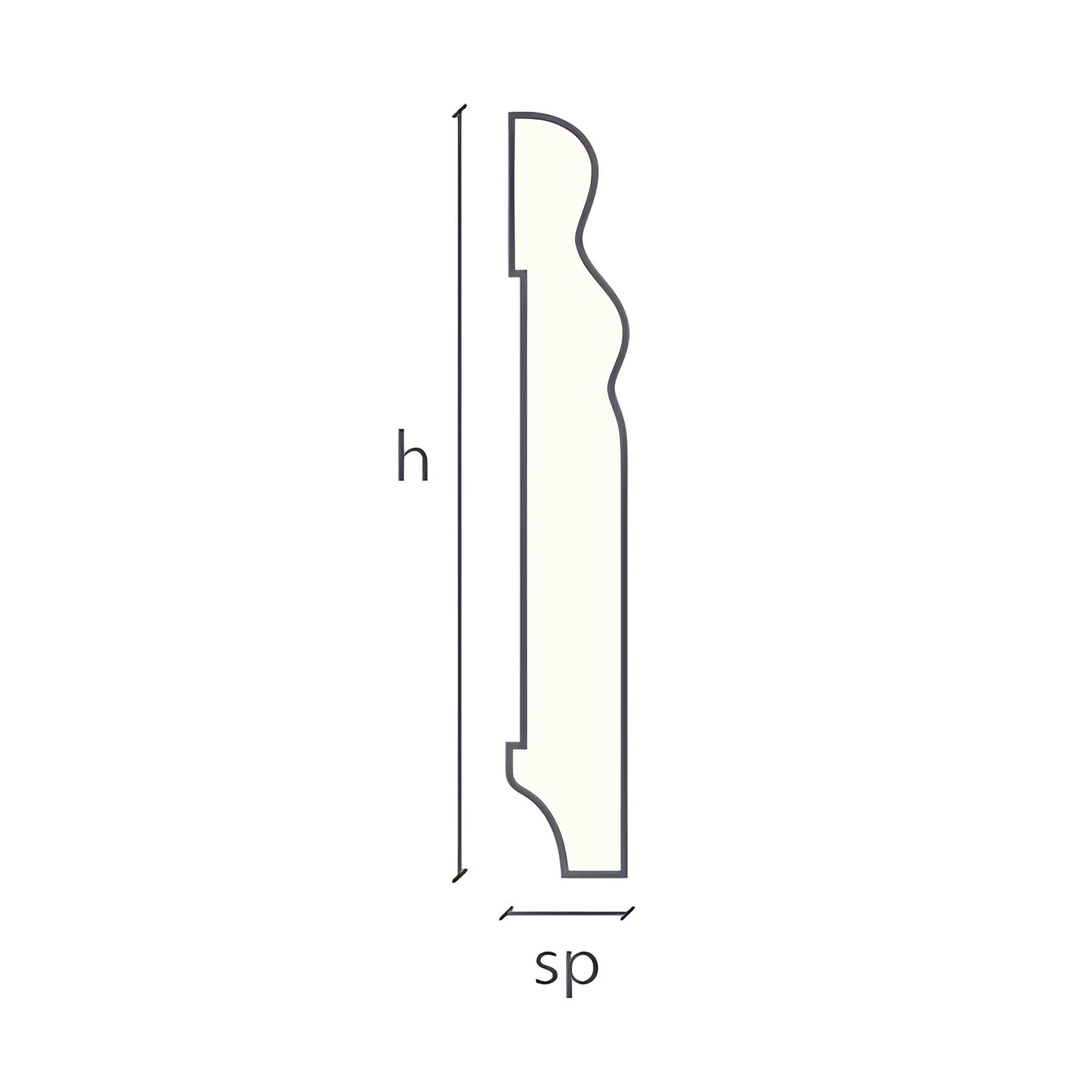 battiscopa DUCALE in Legno massello 100x15 impiallacciato in essenza o bianchi RAL (prezzo al metro) - 12