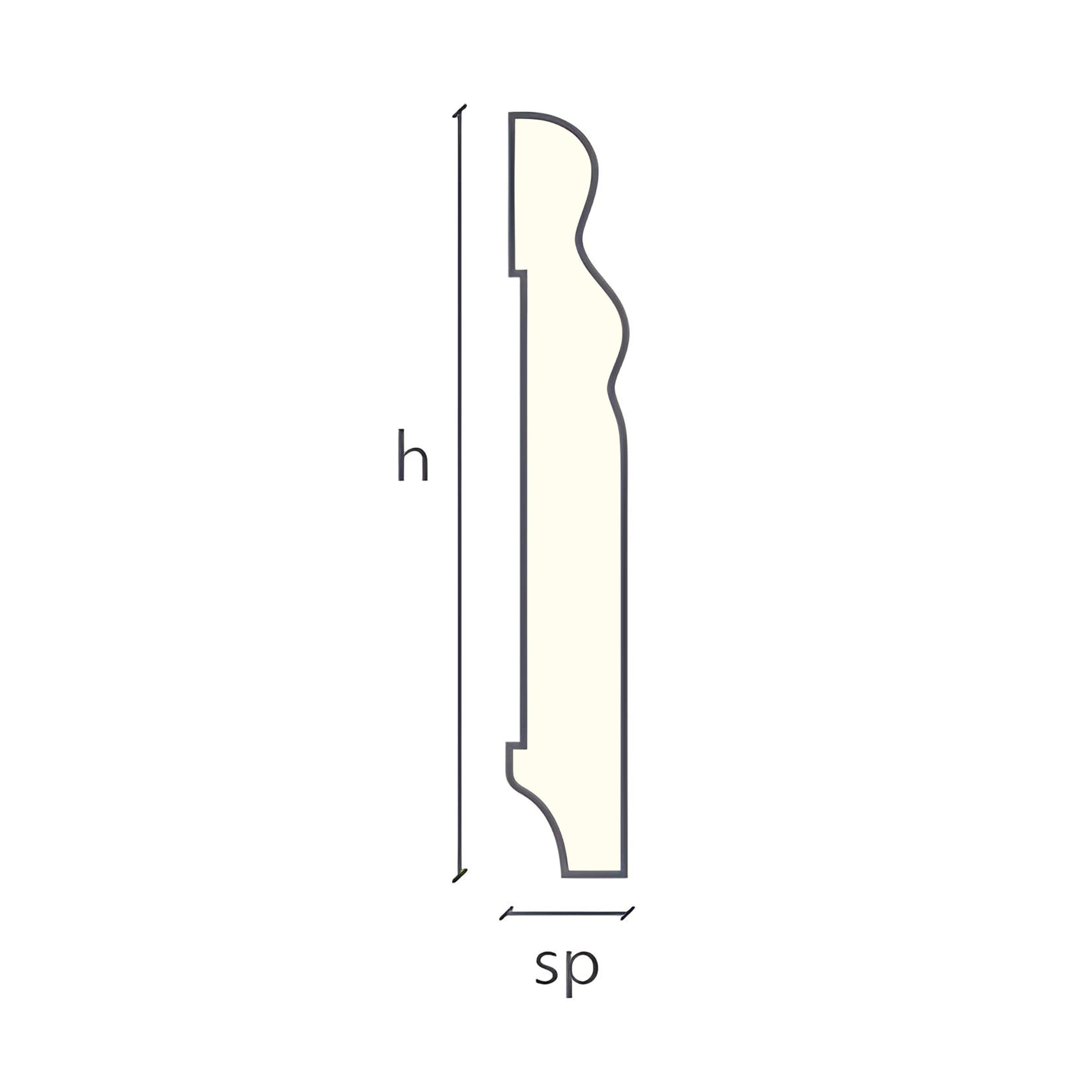 battiscopa DUCALE in Legno massello 100x15 impiallacciato in essenza o bianchi RAL (prezzo al metro) - 13