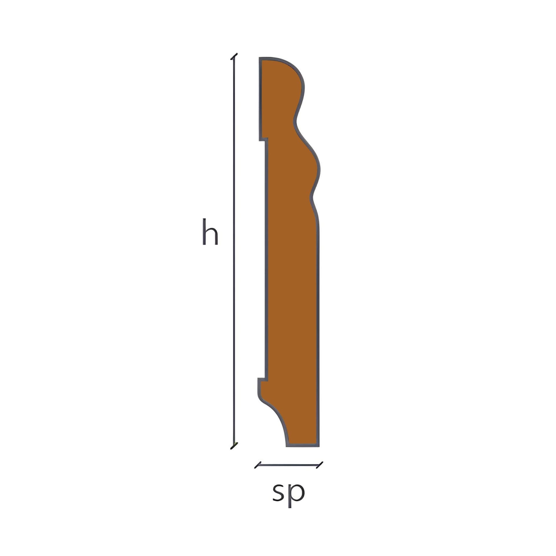 battiscopa DUCALE in Legno massello 100x15 impiallacciato in essenza o bianchi RAL (prezzo al metro) - 8