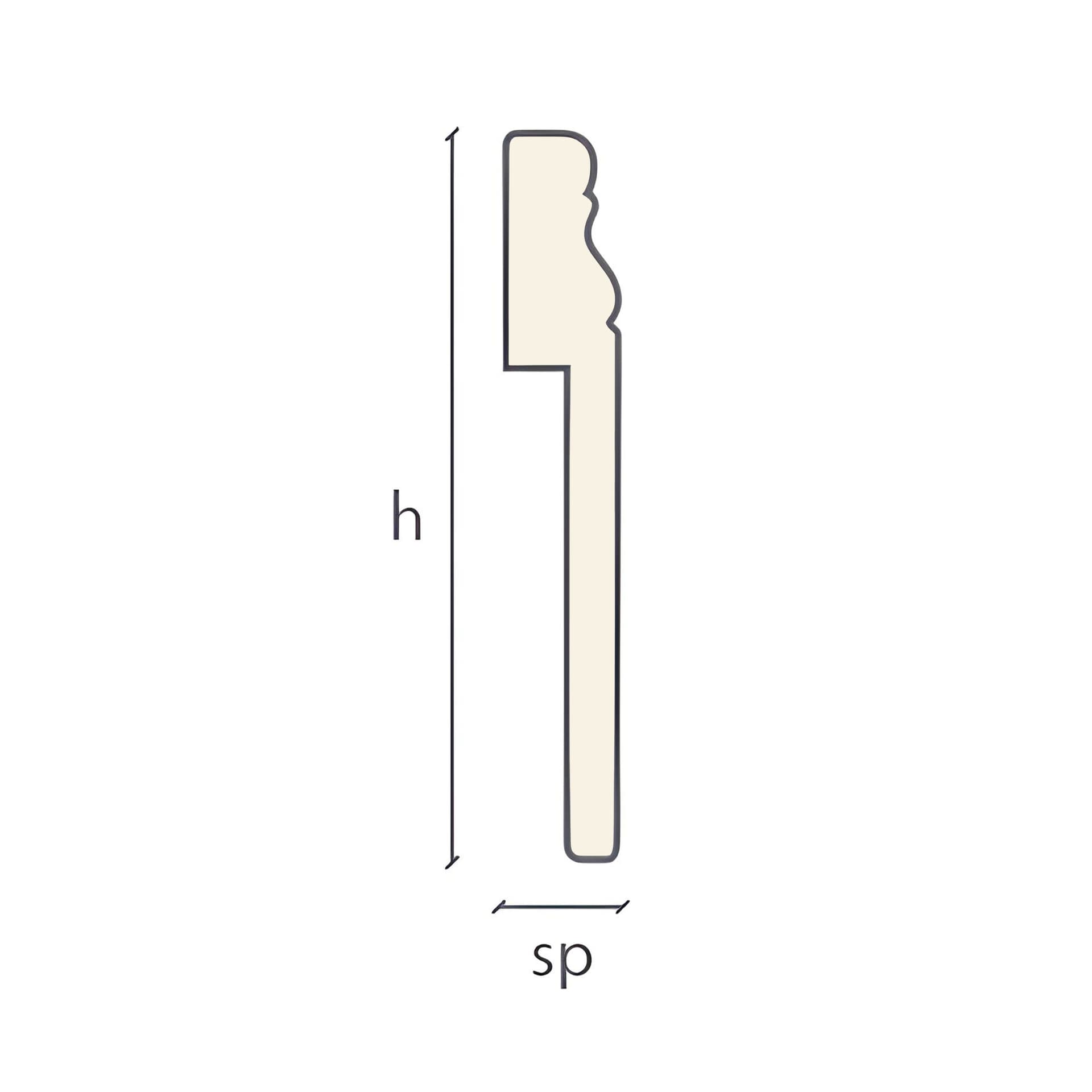 Coprimarmo Battiscopa Gran Ducale Fibra di legno 120X19mm Laccato bianco o ral 9010 (prezzo al metro) - 8