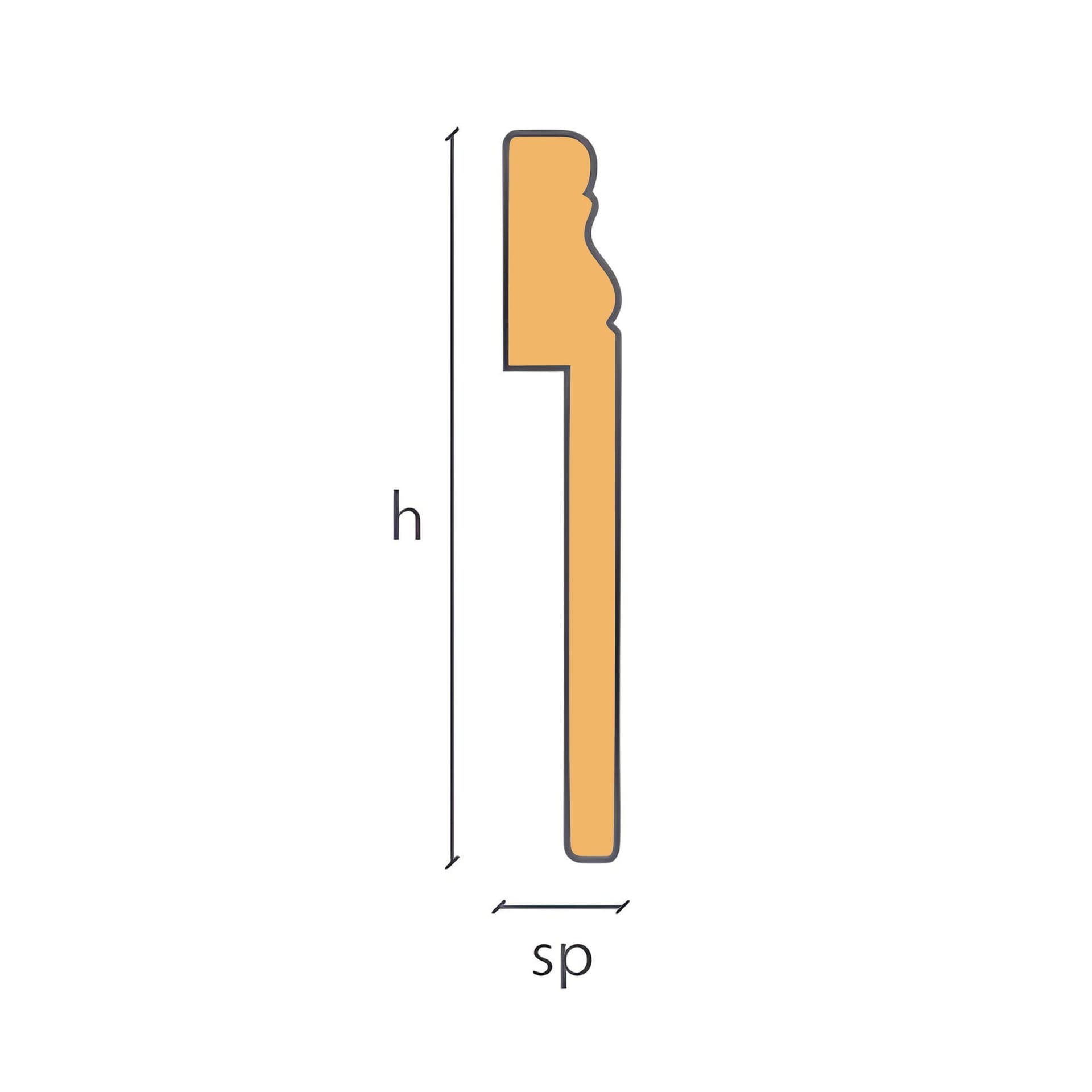 Coprimarmo Battiscopa Gran Ducale Fibra di legno 120X19mm Laccato bianco o ral 9010 (prezzo al metro) - 3