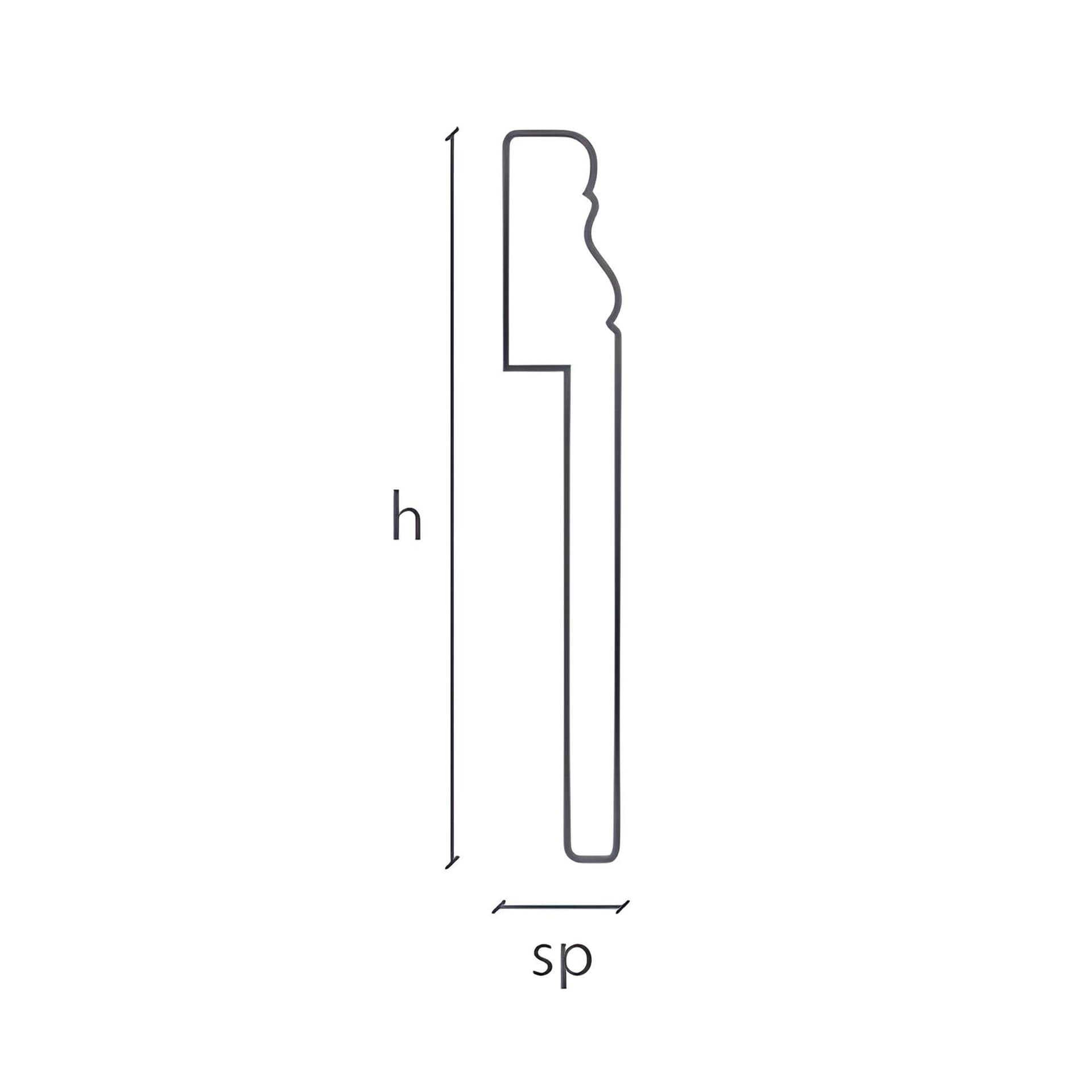 Coprimarmo Battiscopa Gran Ducale Fibra di legno 120X19mm Laccato bianco o ral 9010 (prezzo al metro) - 5