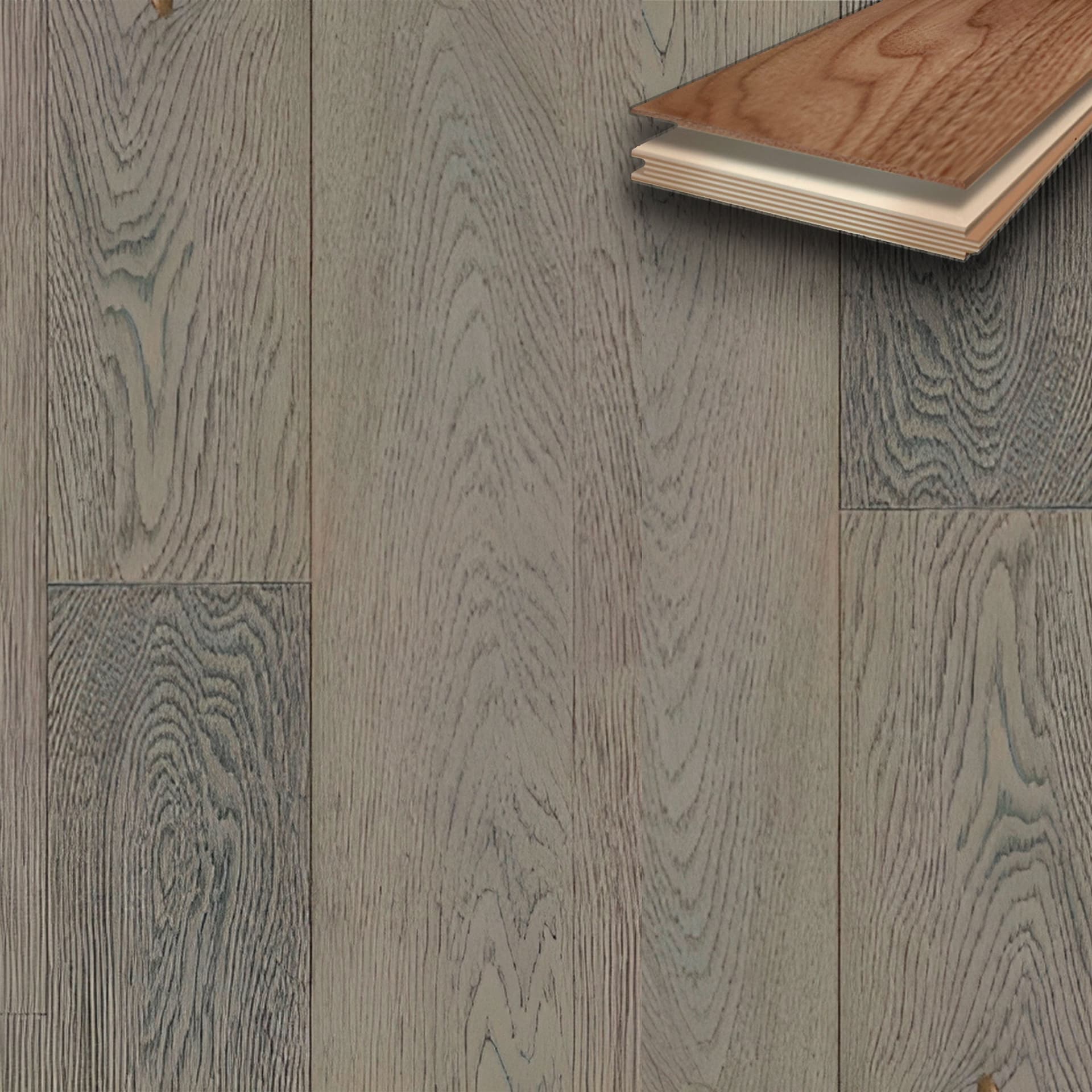 Pavimento in legno di rovere prefinito verniciato spazz. 10x125x900 linea PLANET mod. SWAMP