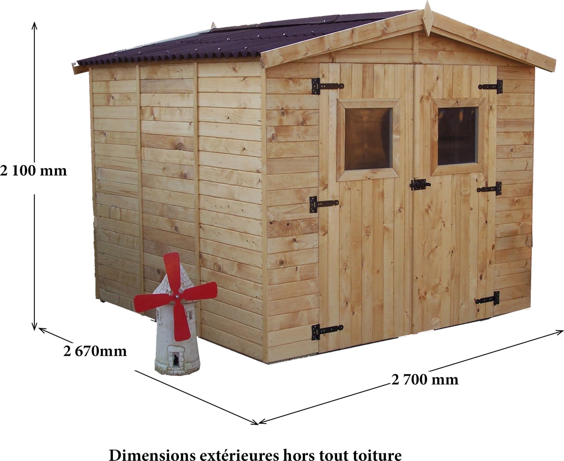 Casetta Di Legno A Pannelli Spessore 16mm Con Pavimento 240x240cm - 2
