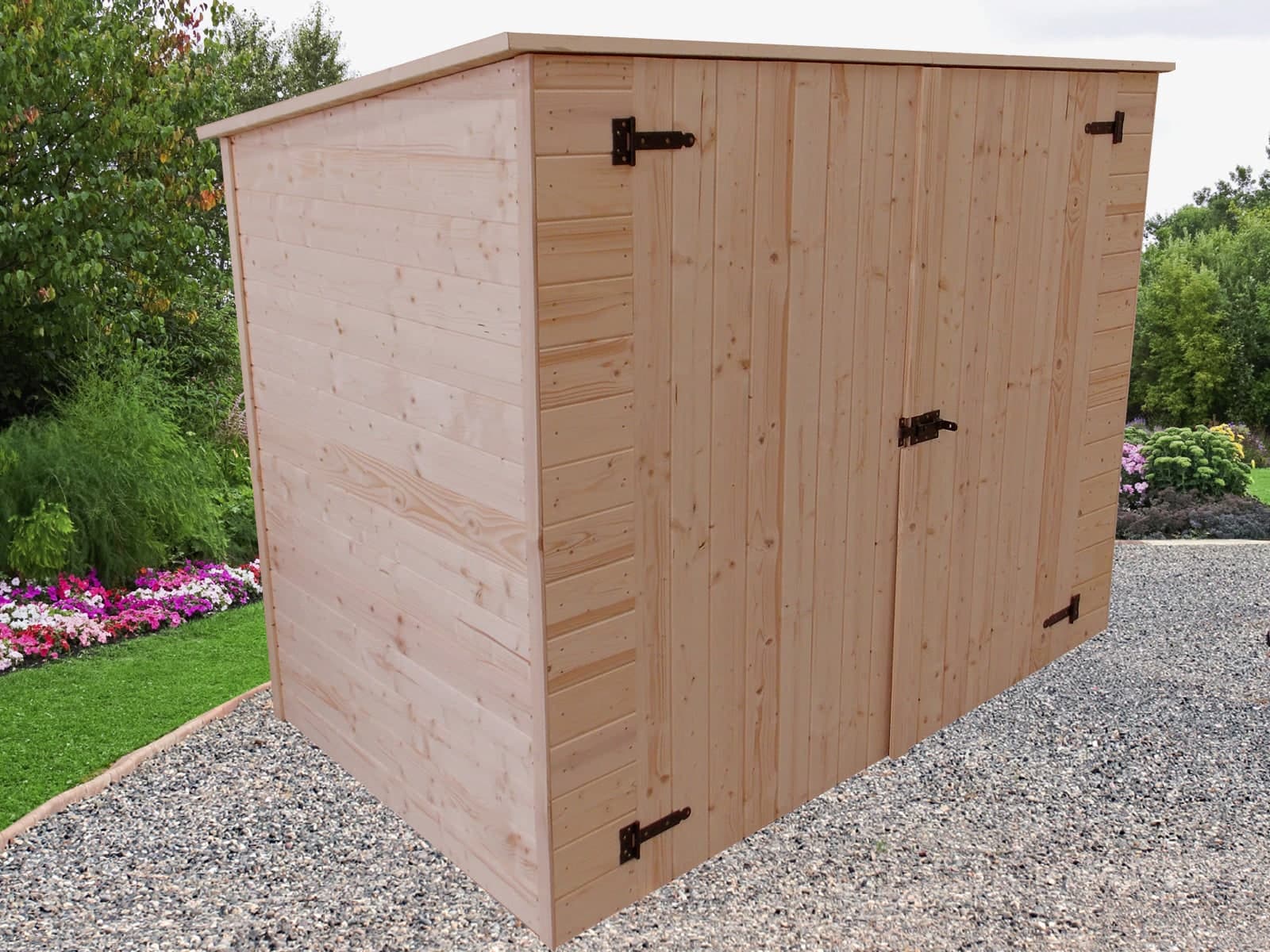 Casetta Di Legno A Pannelli Per Biciclette Con Pavimento Spessore 16mm 200x120cm - 2