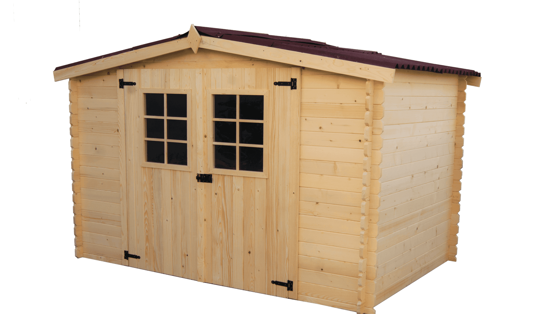 Casetta Di Legno A Tavole Ad Incastro Spessore 20mm Senza Pavimento 300x185cm AL 3019.02 N