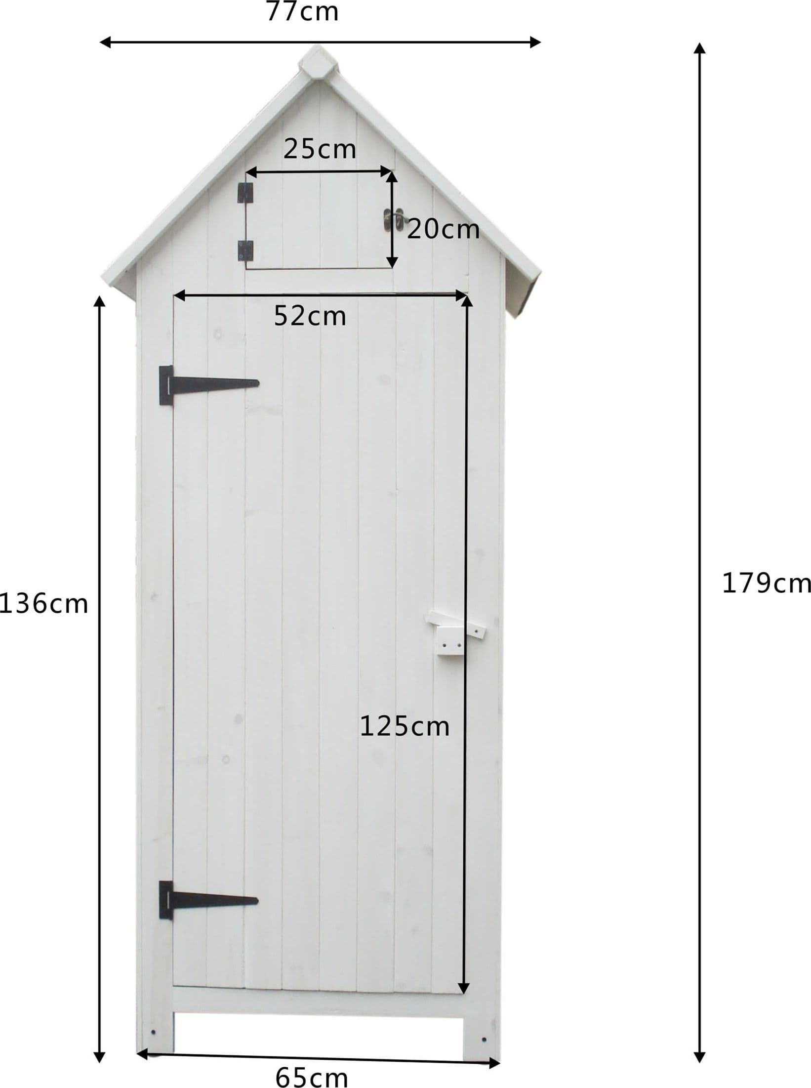 Armadio da giardino in legno di abete, impregnato, colore bianco, 3 ripiani - 7