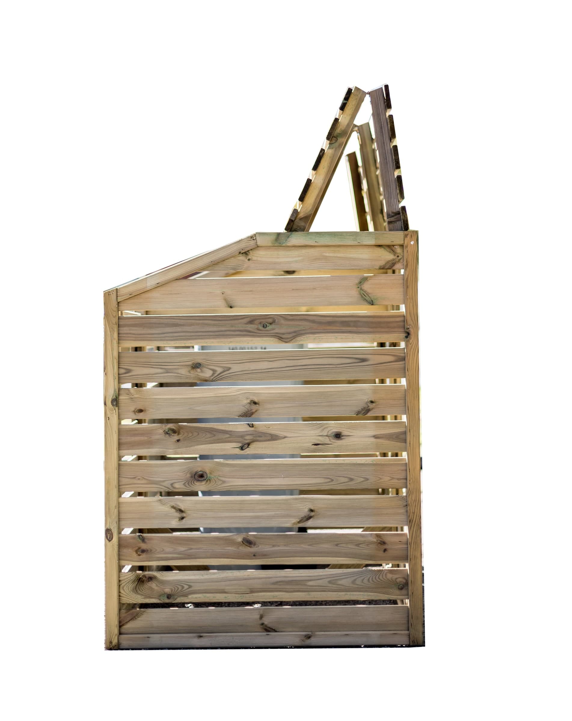 Copri Bidoni In Pino Silvestre Dotato Di Sportelli 150x12x90cm - 4