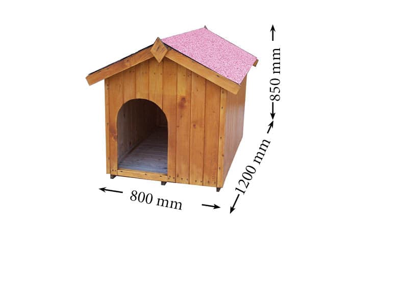 Cuccia per cani taglia media, in legno, con pavimento, 0,74m2 - 2