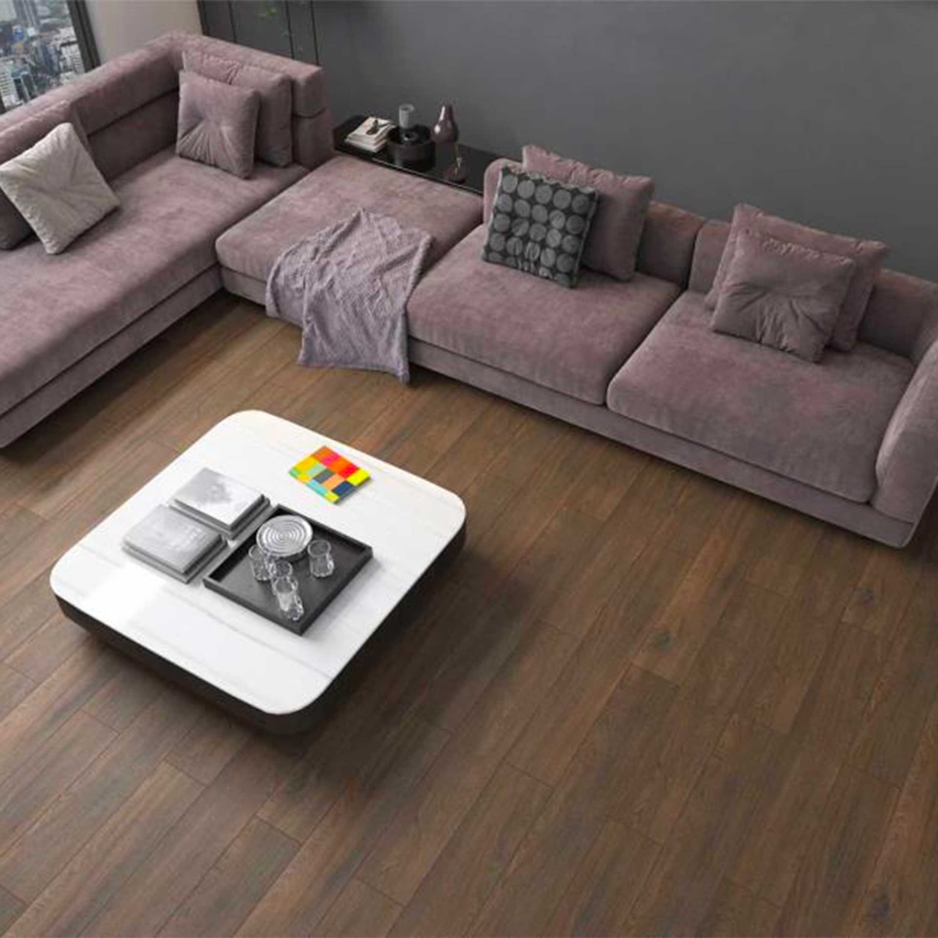 Pavimento in laminato 8mm Click Spazzolato bisellato Quercia Thermo 197x1205 - 2